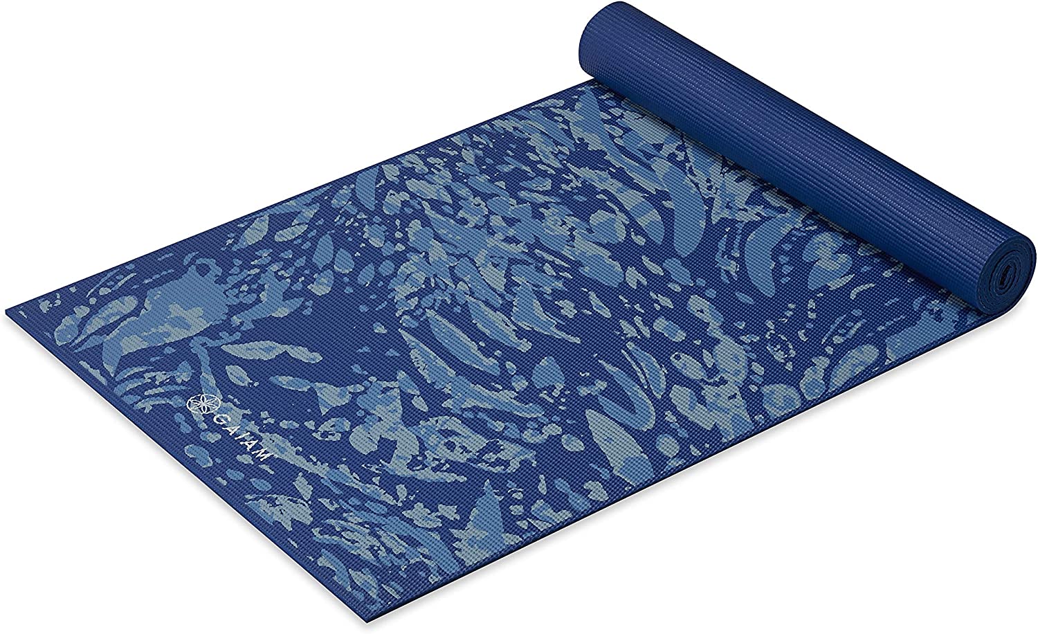 Gaiam - Tapete de yoga estampado y extragrueso de 6mm, de primera calidad, para todo tipo de yoga, pilates y ejercicios en el suelo (68 pulgadas de largo x 24 pulgadas de ancho x 6mm de grosor)