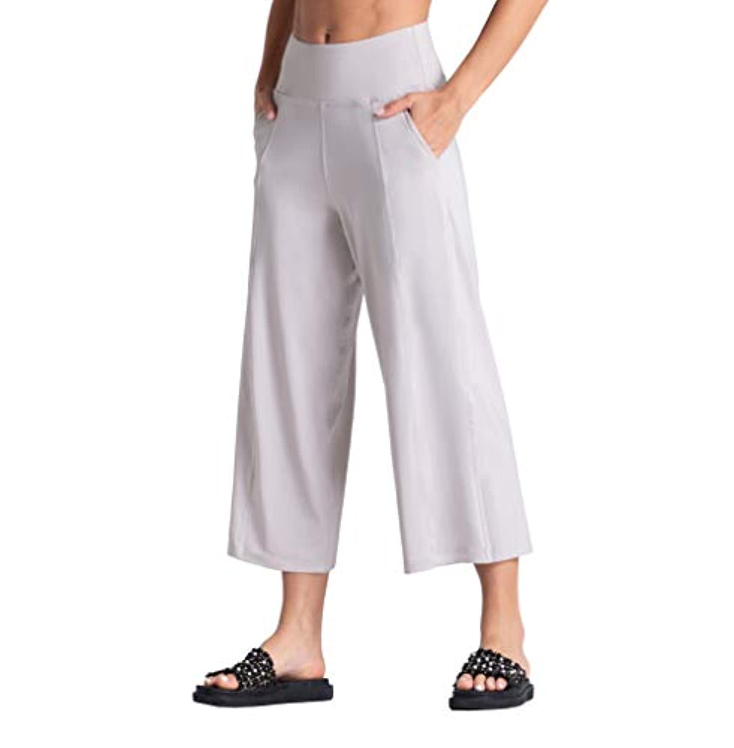 The Gym People - Pantalones capris para yoga, cintura alta, con