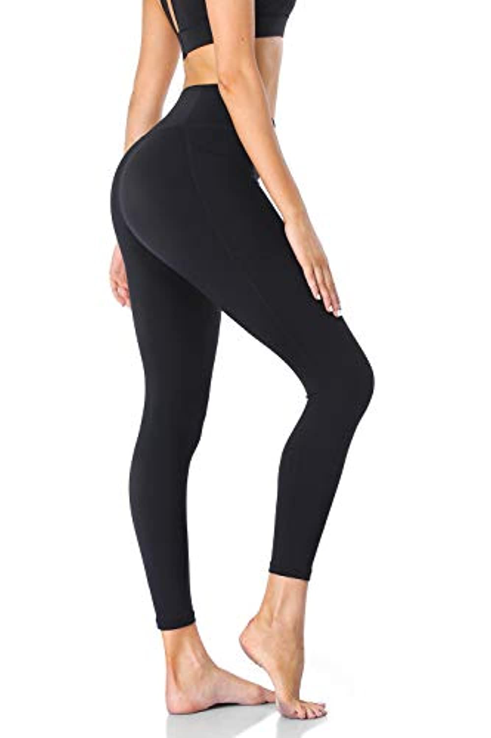 Pantalones de yoga para mujer, leggings de cintura alta con bolsillos,  mallas de entrenamiento para gimnasio