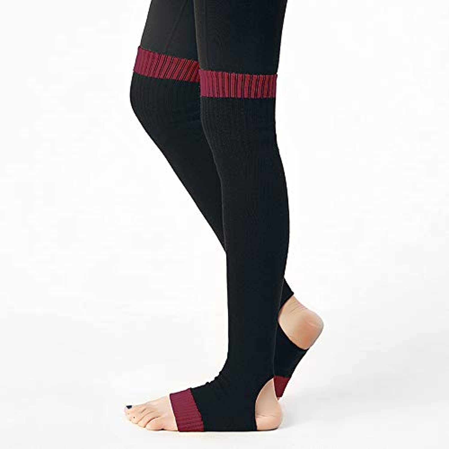 Meesu - Calcetines largos para yoga, estribo, por encima de la rodilla –