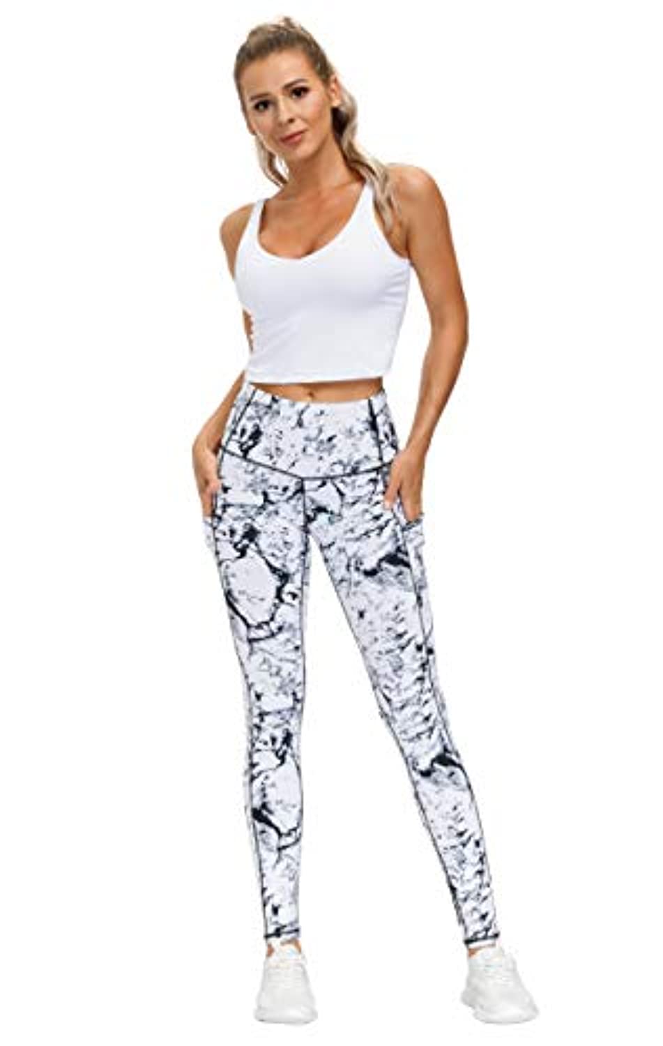 THE GYM PEOPLE - Pantalones de yoga con cintura alta, bolsillo y control de  abdomen para mujer