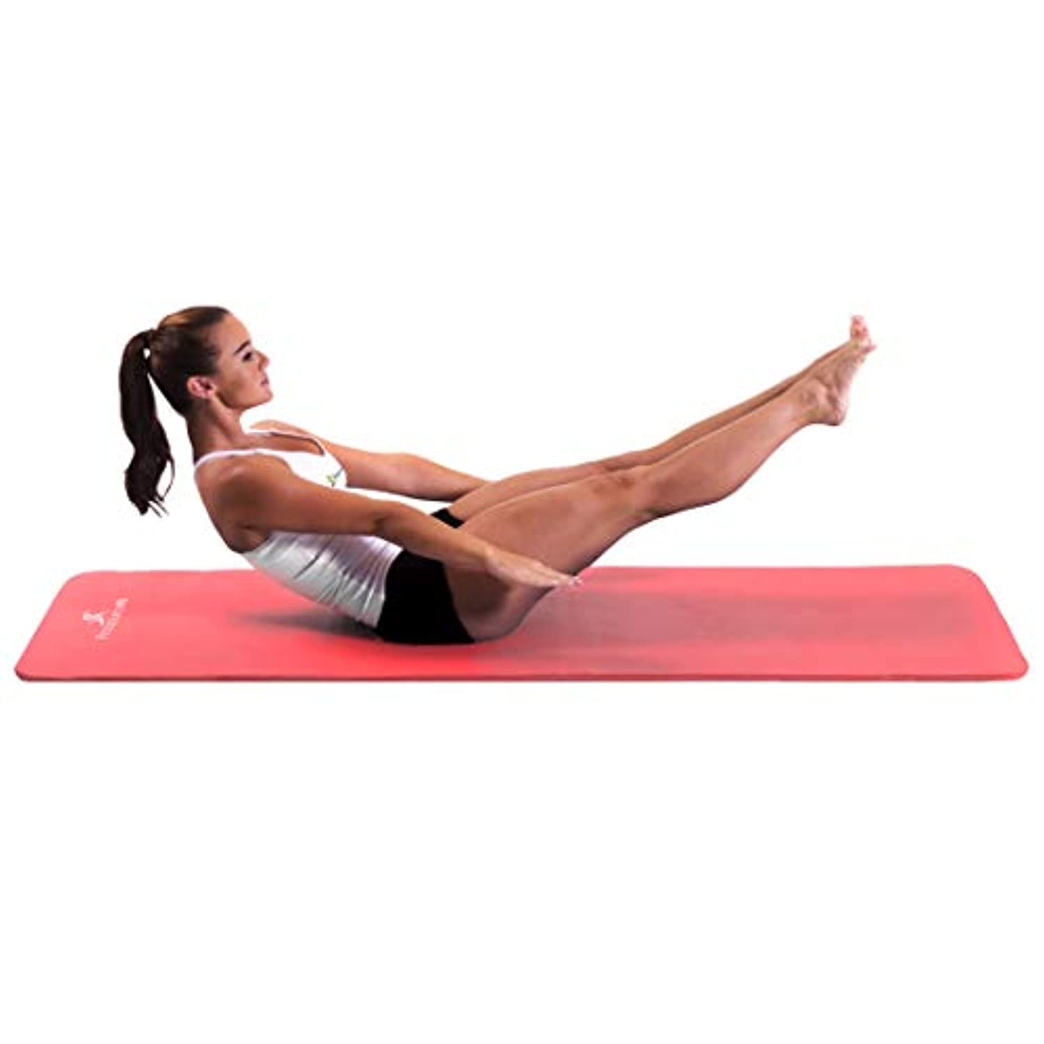 JMAHM Esterilla de yoga amistosa para pilates gruesa de TPE antideslizante  diseño de doble color grueso acolchado pilates con asa de transporte para