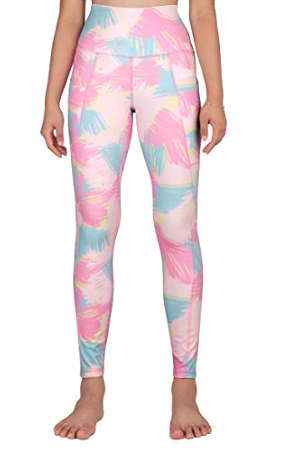 Free Leaper - Pantalones de yoga para mujer (cintura alta, estampado de  leopardo, con bolsillos)