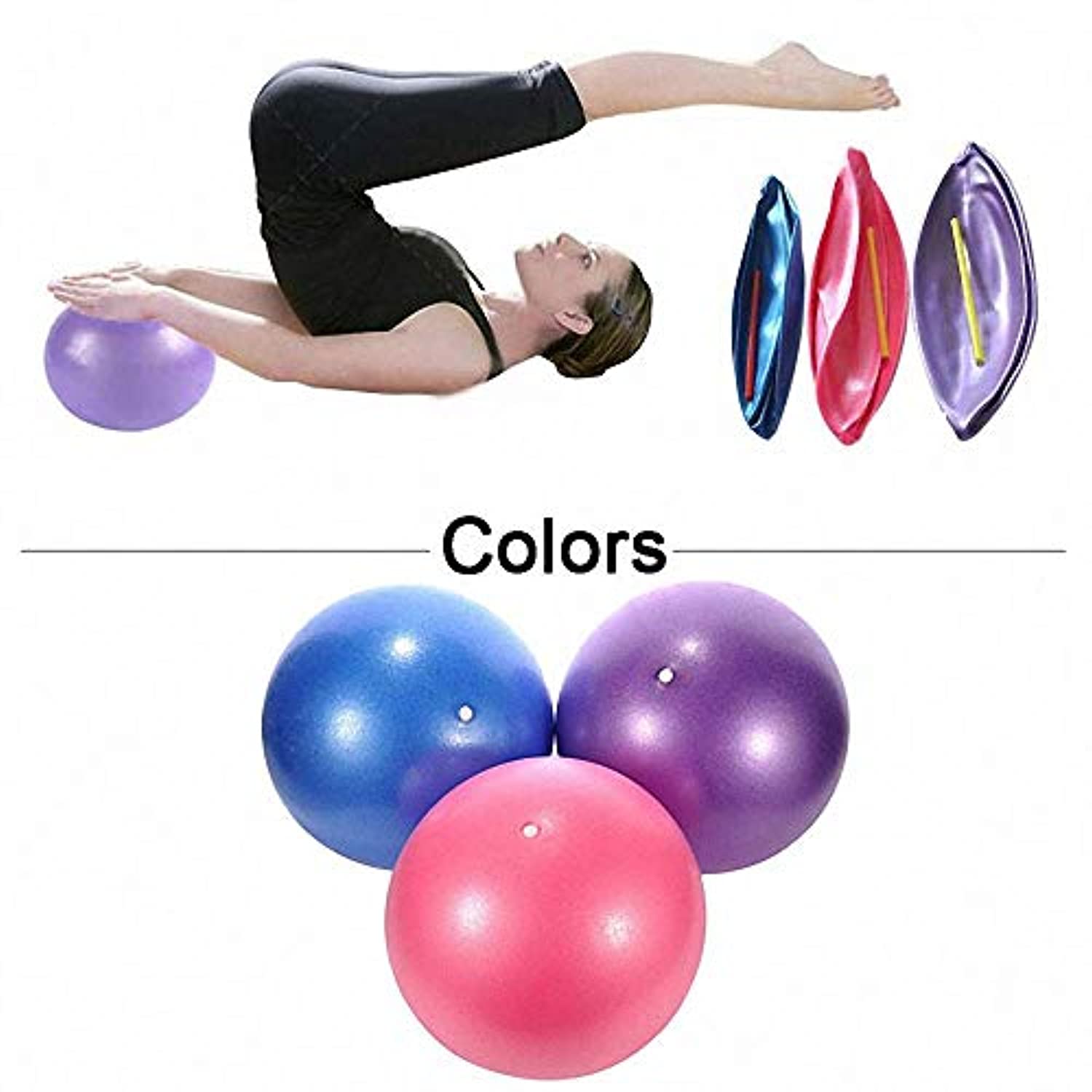 3 Pack Mini Exercise Balls with Air Pump, 9-10 Inch Professional Grade –