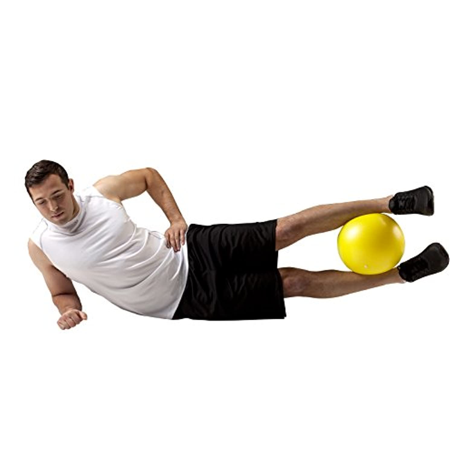 ProBody Pilates Pelota pequeña de yoga, pelota de ejercicio de 9 pulgadas  con guía de ejercicios, mini pelota de terapia suave de colores frescos