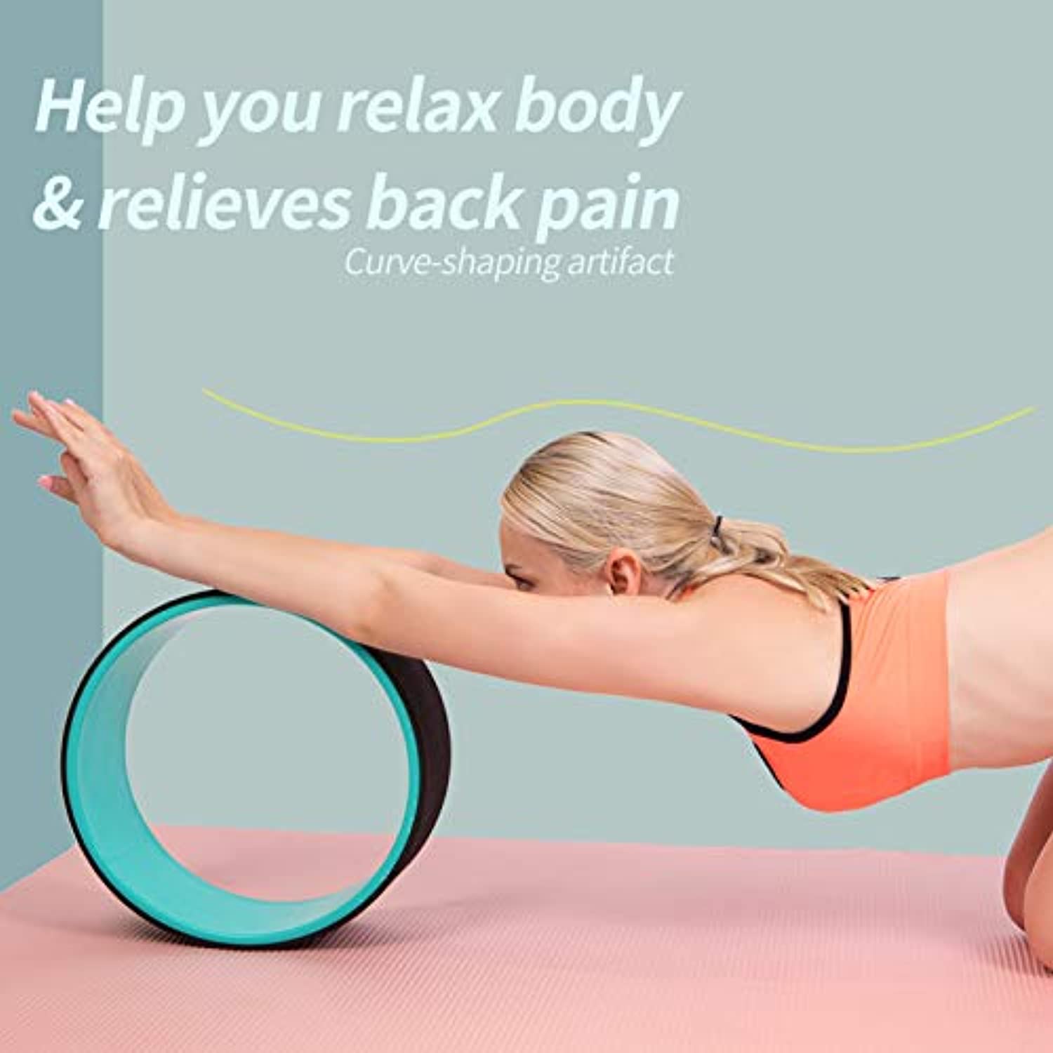  Vive Rueda de yoga para el dolor de espalda, rueda trasera para  aliviar el dolor, rodillo de galletas para espalda, cuello, masaje muscular  de tejido profundo, mejora el equilibrio, la postura