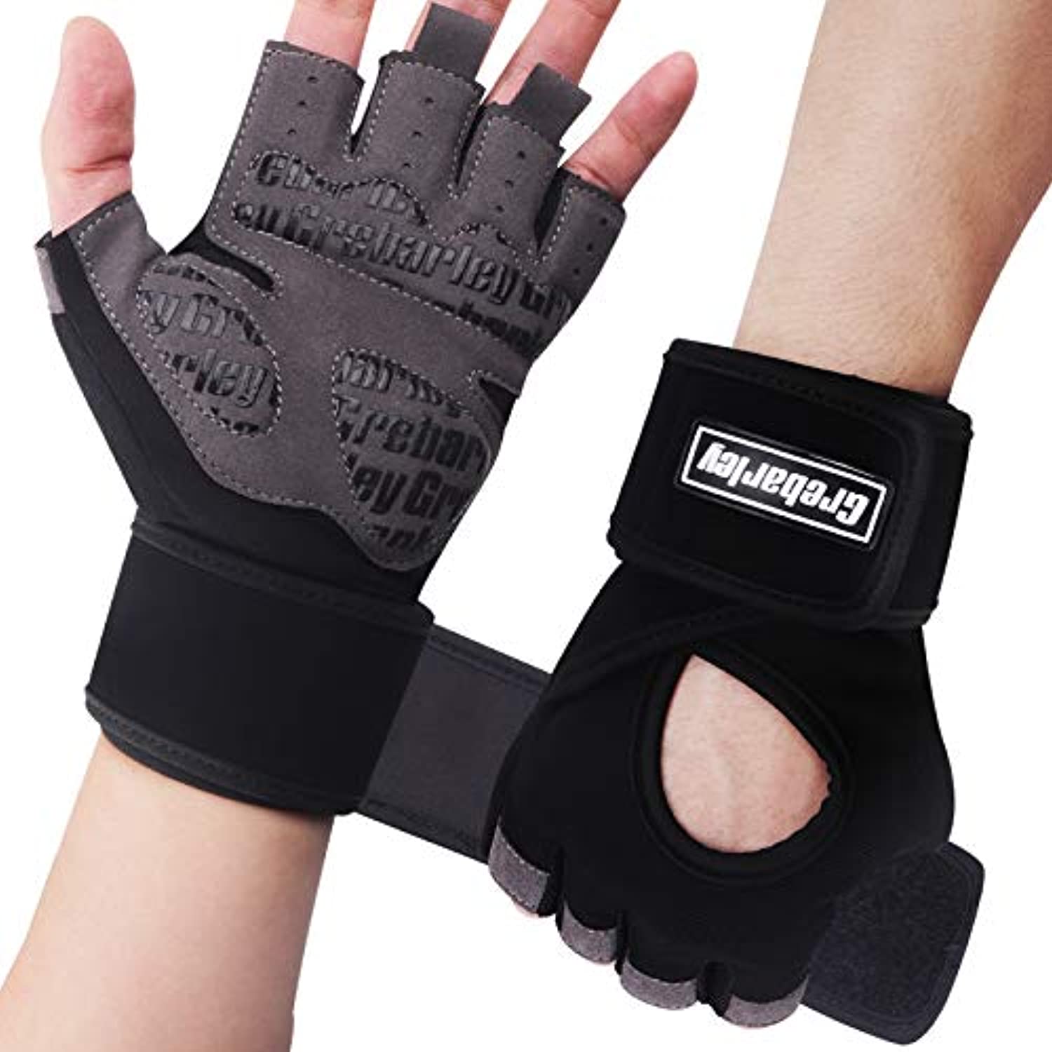 Grebarley Guantes de entrenamiento, guantes de gimnasio, guantes de  levantamiento de pesas, guantes de entrenamiento con soporte de muñeca para