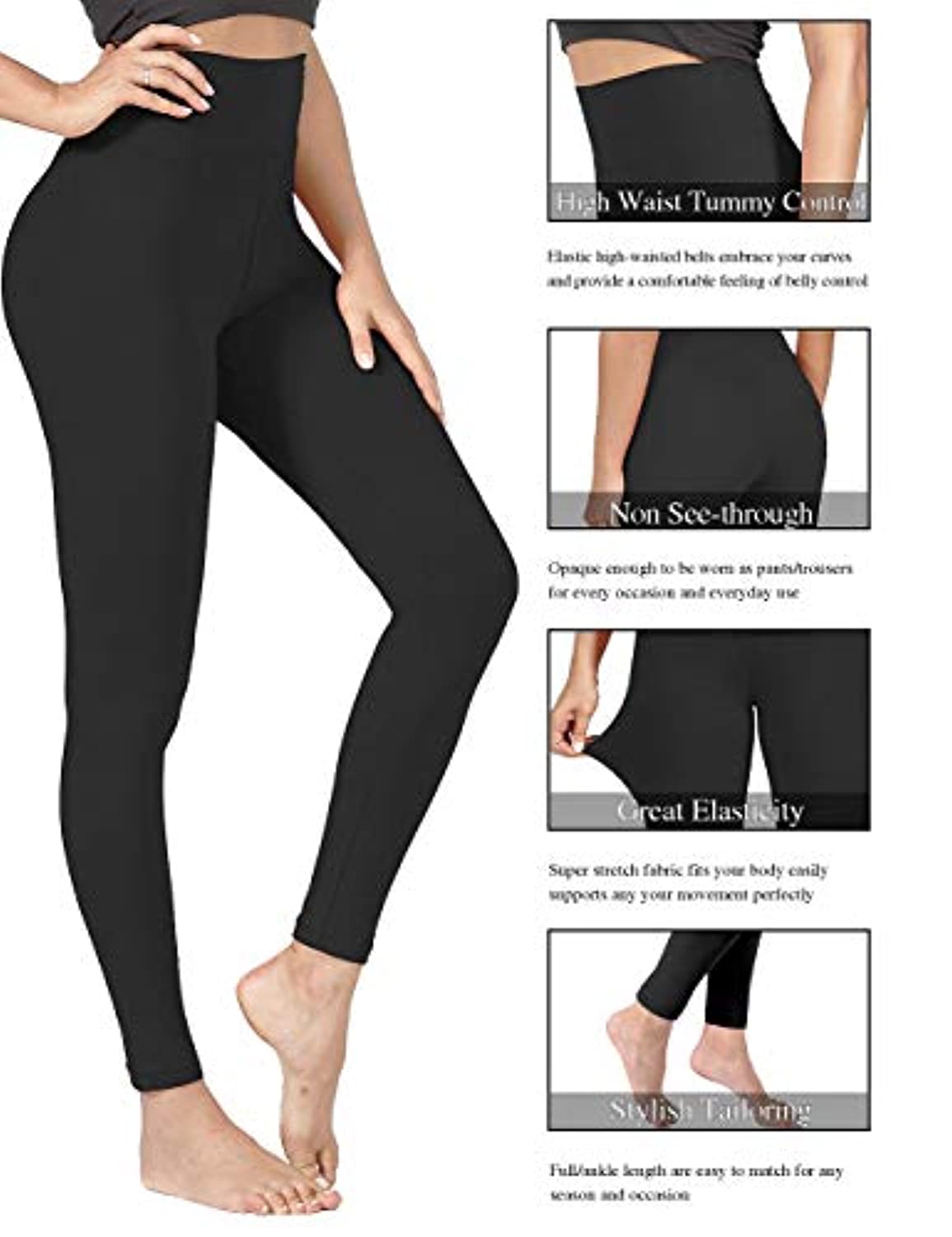 CHAMWEY Pantalones de yoga de cintura alta para mujer, leggings con control  de abdomen, elásticos en 4 direcciones, a prueba de sentadillas, no se