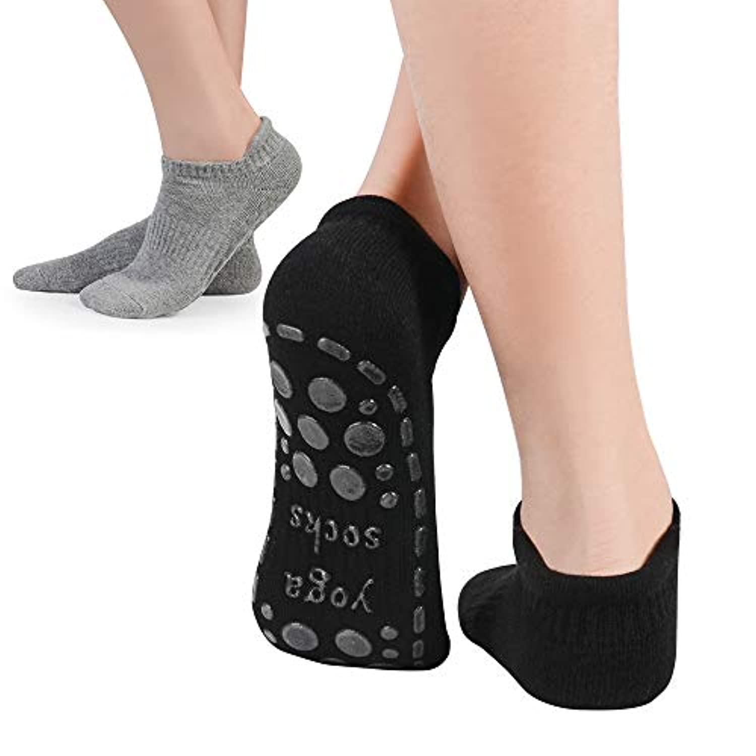 Calcetines de yoga antideslizantes con agarres Barre Pilates Calcetines  para mujeres y niñas
