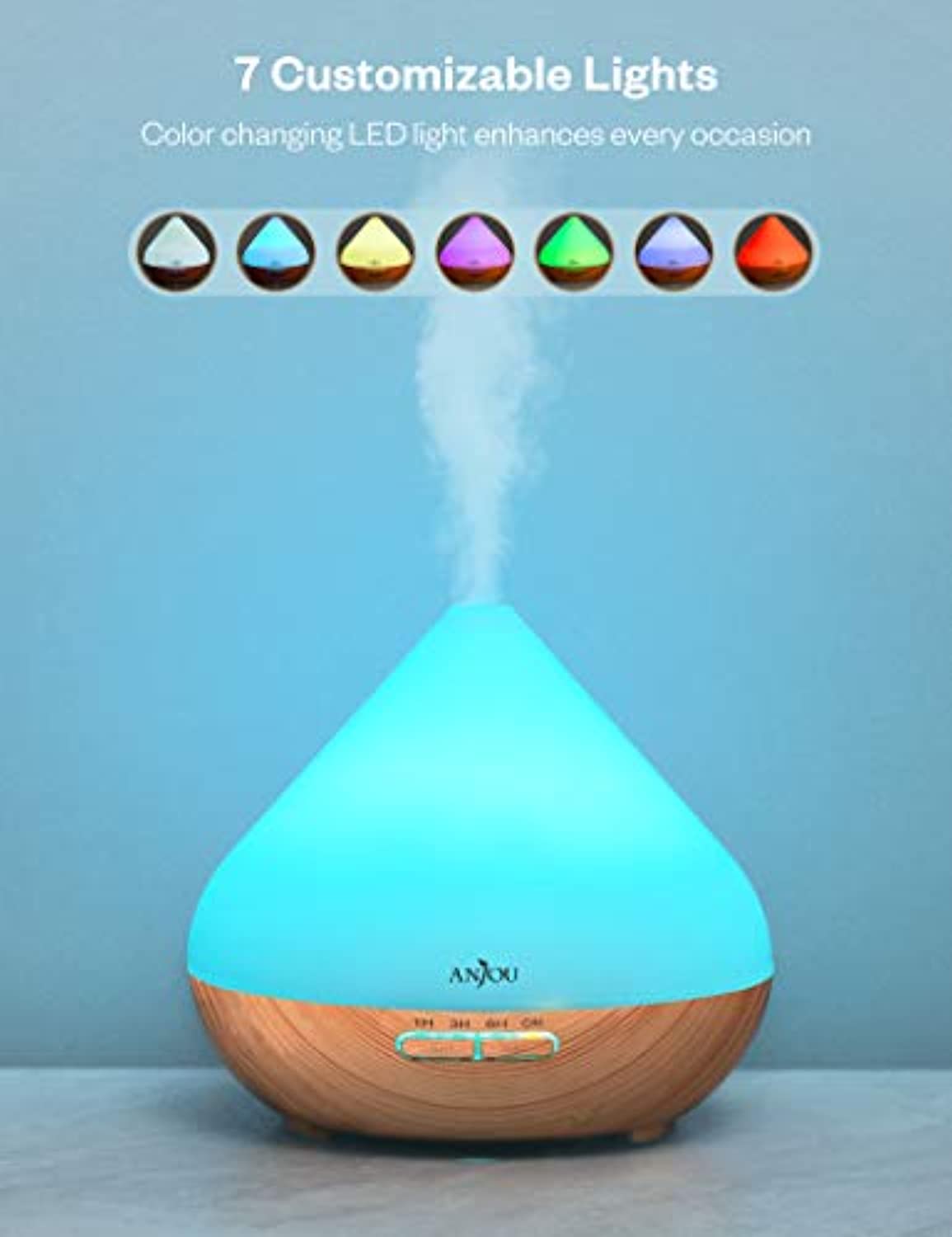 Difusor de aceite esencial Humidificador de aromaterapia: vaporizador  ultrasónico de aire de aroma de 16.9 fl oz, control remoto para habitación