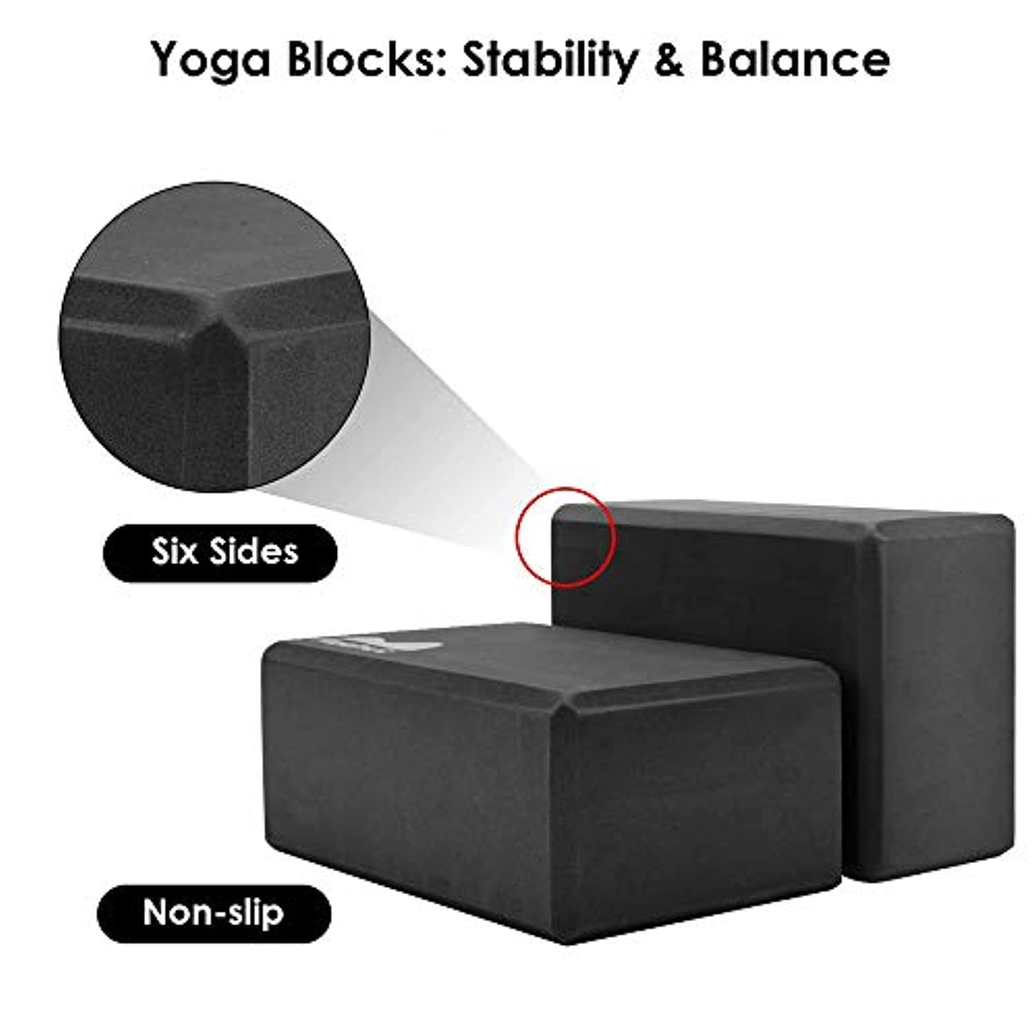 Yilloog 20 bloques de espuma EVA para yoga, bloques ligeros de yoga,  antideslizantes, bloques de espuma de apoyo, accesorios de yoga para yoga