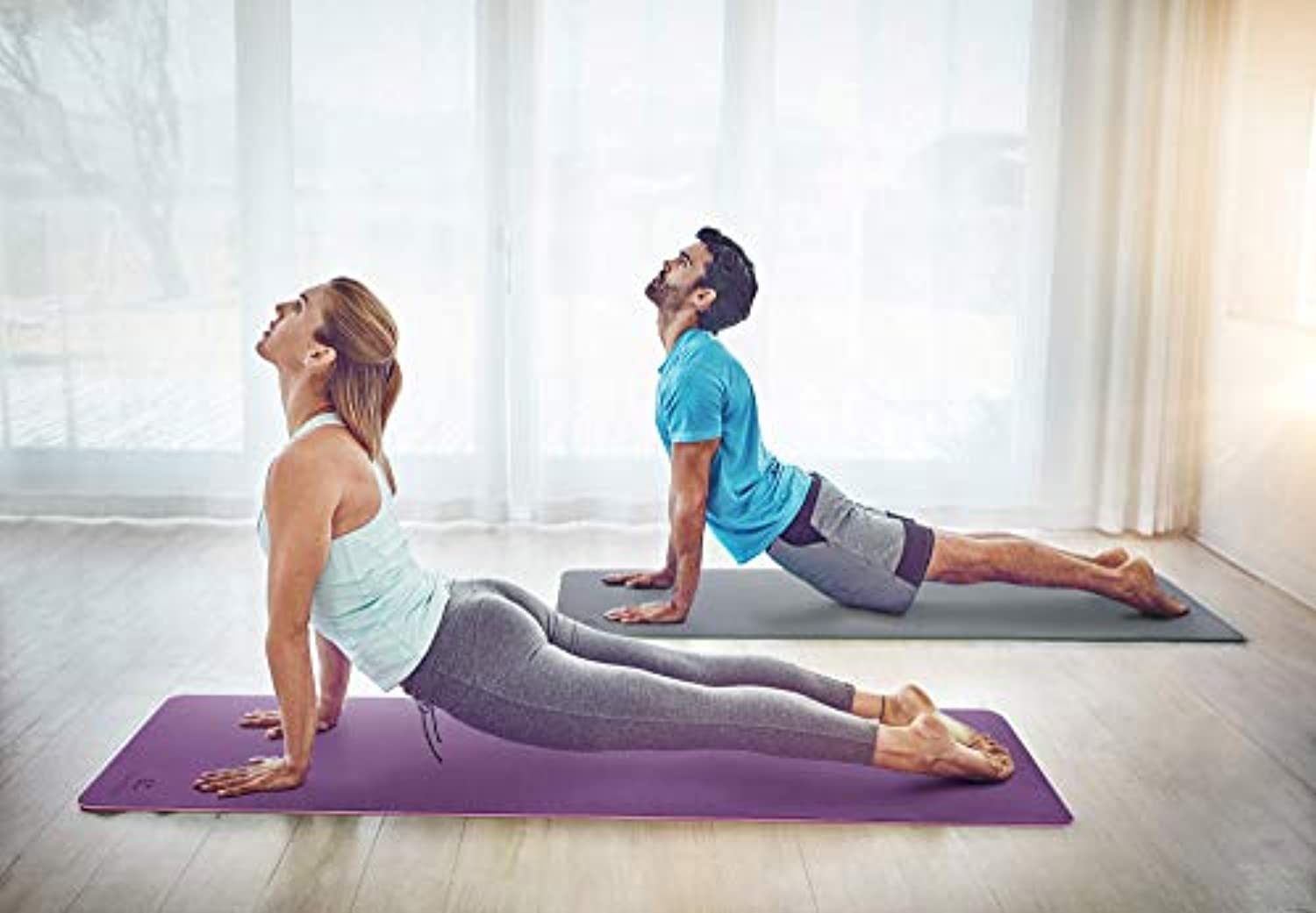 Esterilla de yoga grande de 0.236 x 0.157 x 0.315 in, extra gruesa,  duradera, ecológica, antideslizante y sin olor, para ejercicio descalzo y  gimnasio