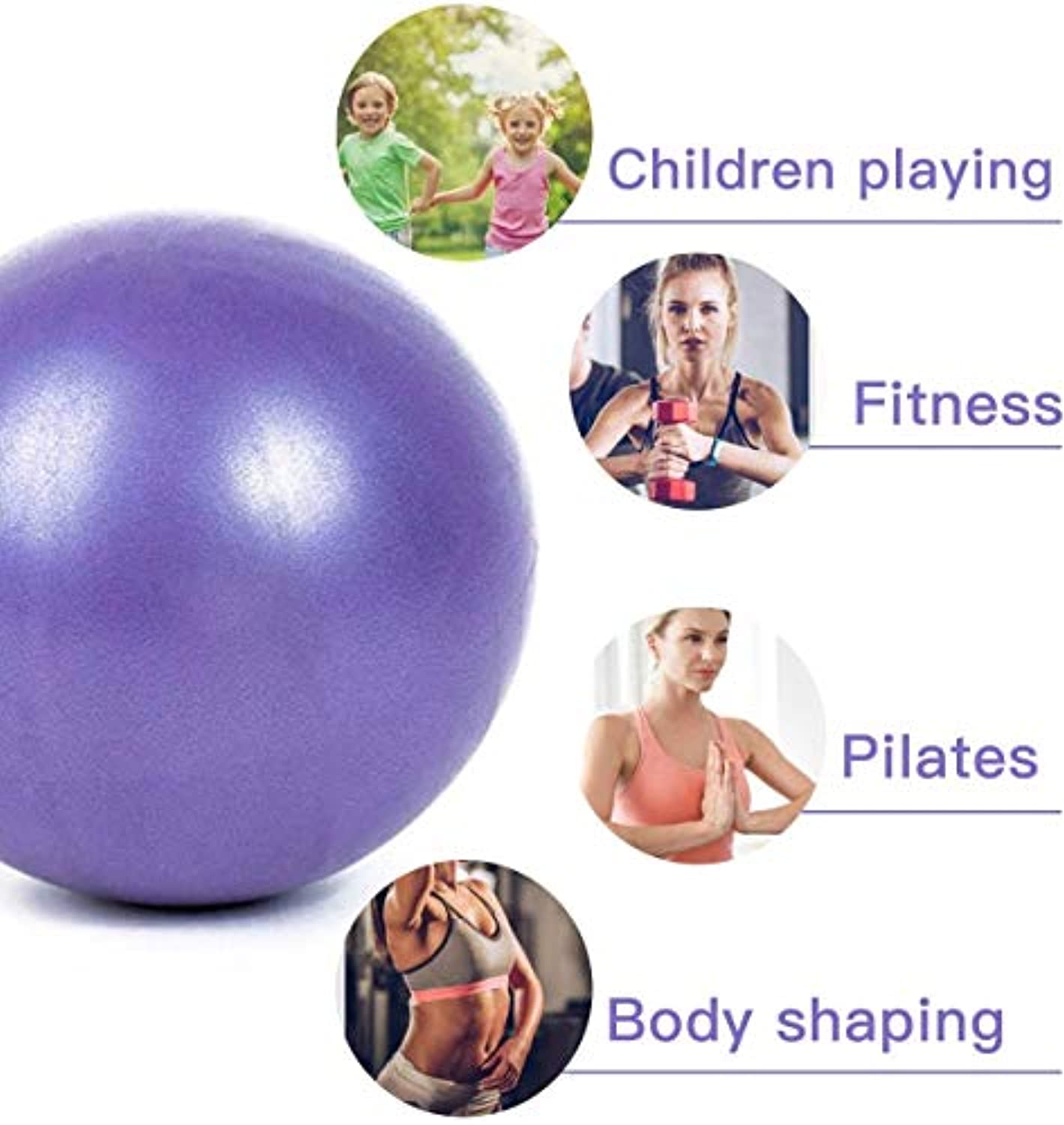 Zeatly Mini pelota de ejercicio de 9 pulgadas para pilates, yoga y  entrenamiento de núcleo, pequeña pelota de ejercicio con bomba, guía para  terapia