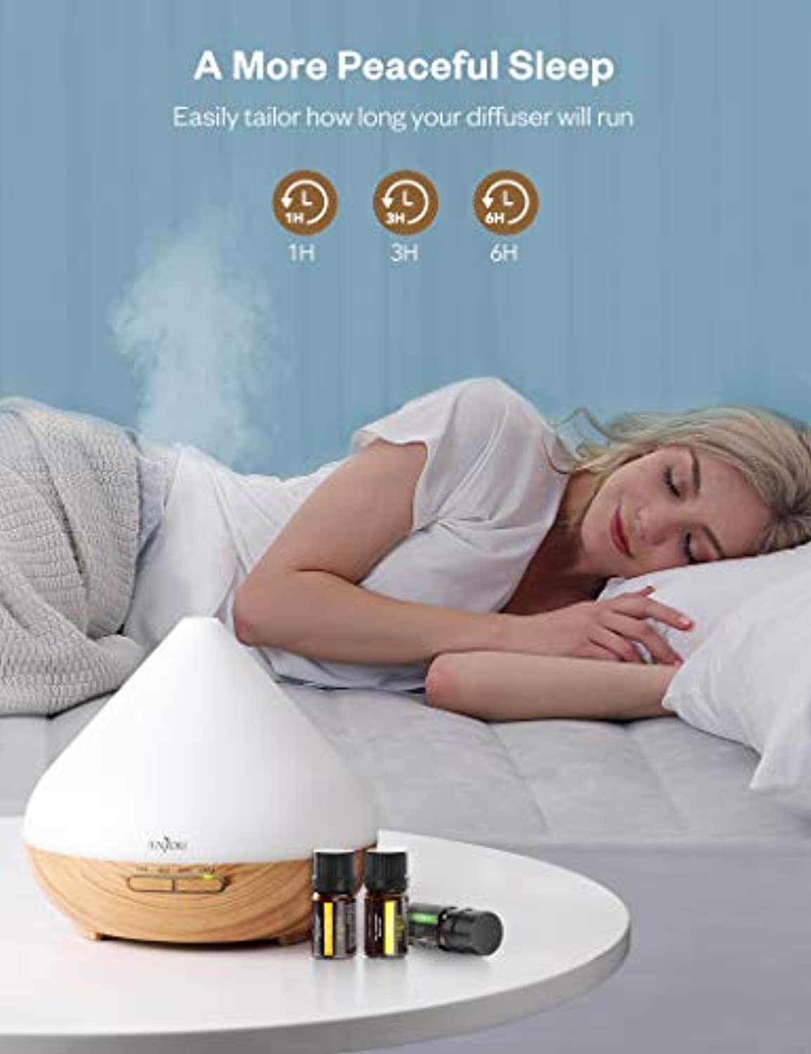 Difusor de aceite esencial para habitación grande: difusores de  aromaterapia de 13.5 fl oz, humidificadores ultrasónicos de niebla para  dormitorio