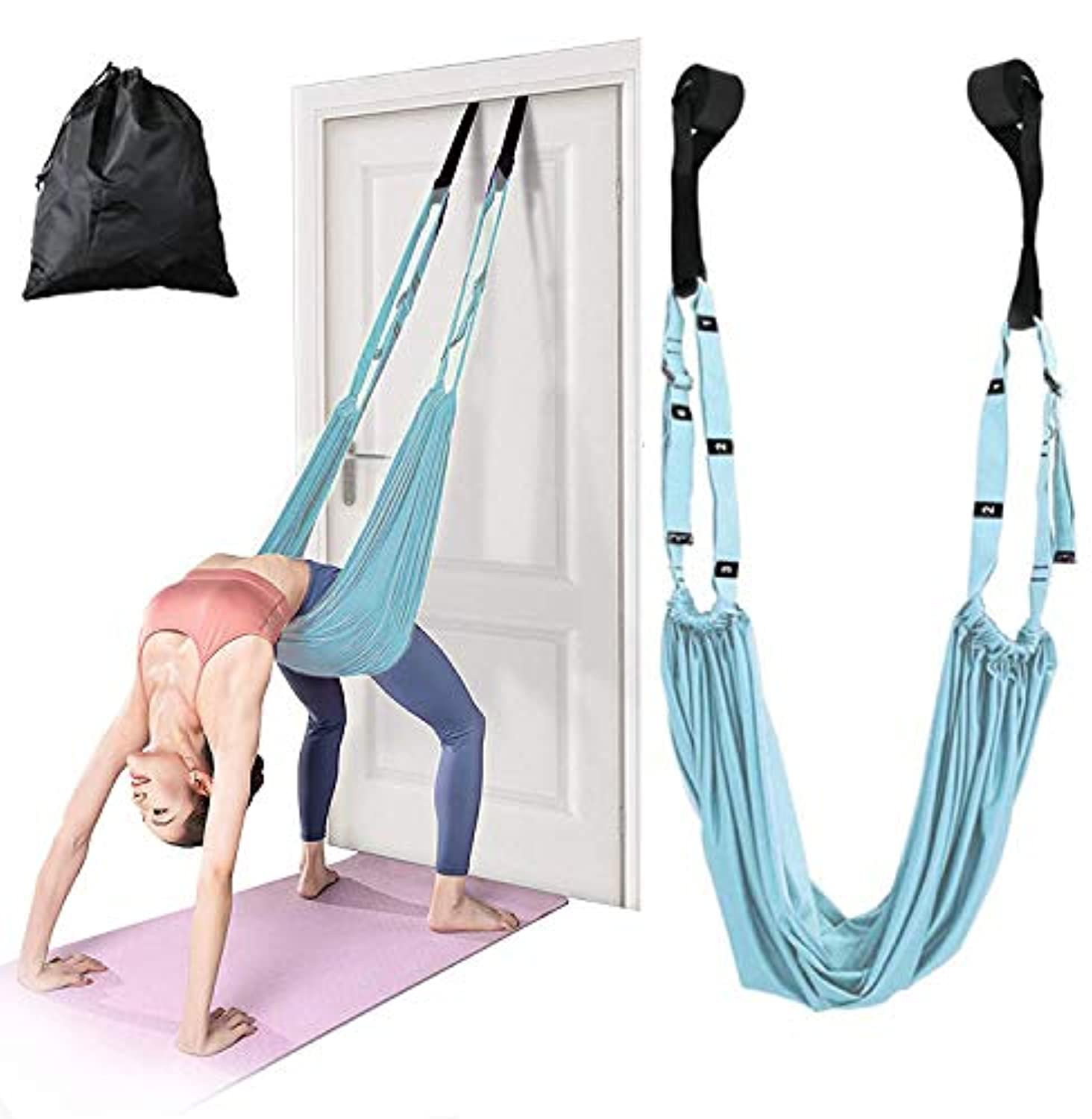 Correas de yoga, estiramiento de piernas de puerta, banda elástica de  pilates, banda flexible no elástica para cualquier ejercicio que requiera