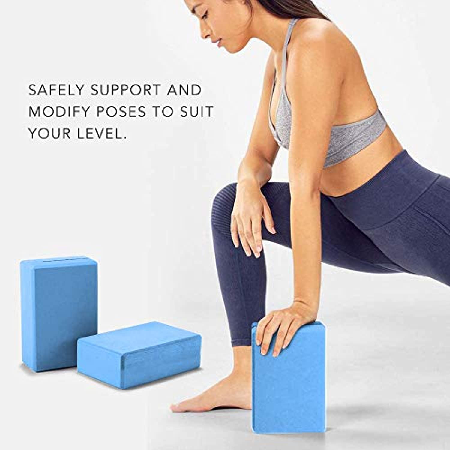  Gaiam Essentials Bloque de yoga (juego de 2) – Bloques de  espuma de apoyo – Superficie suave antideslizante para yoga, pilates,  meditación – Bordes biselados de fácil agarre – Ayuda con