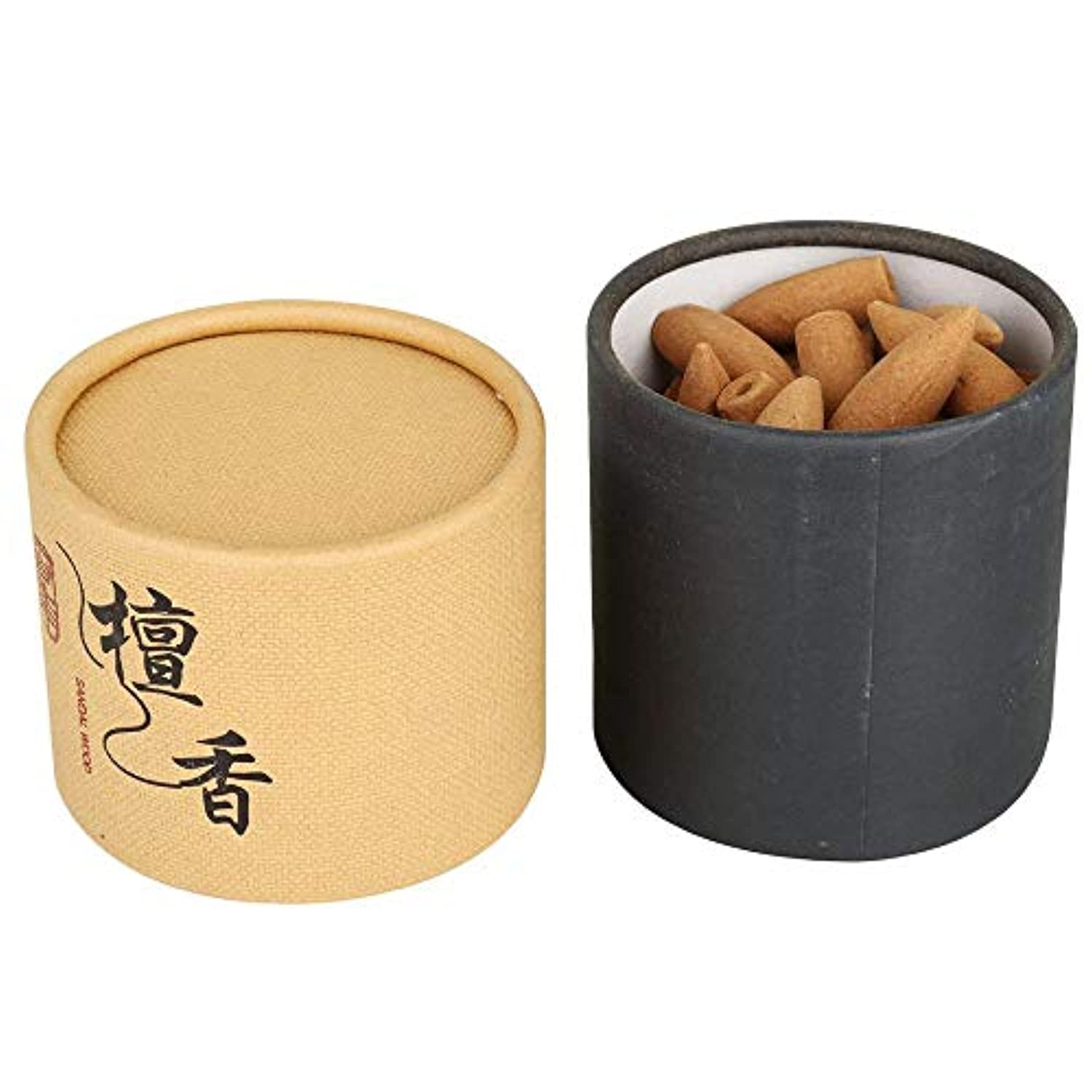 Leafis - Conos de incienso de madera de sándalo, 60 unidades, con caja exquisita