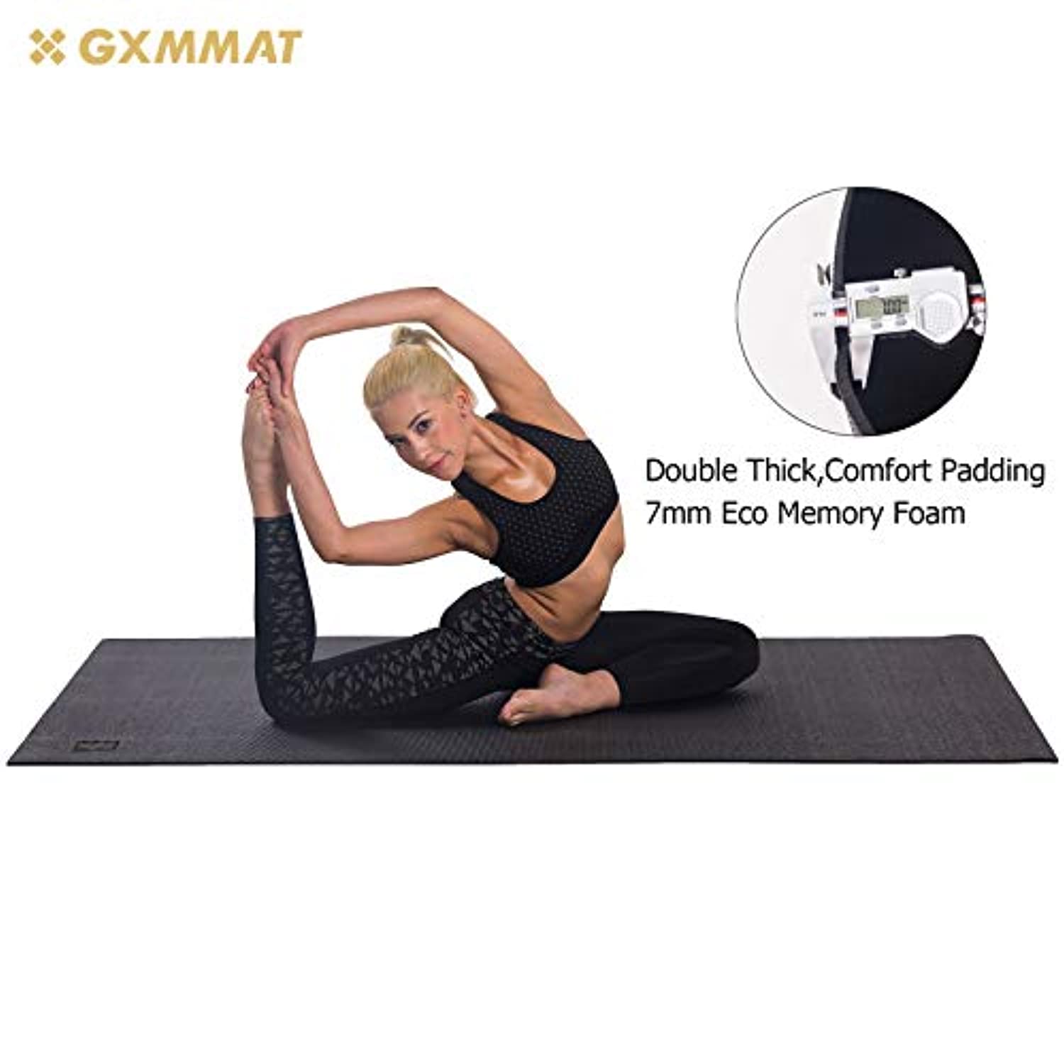 Esterilla de yoga grande de 0.236 x 0.157 x 0.315 in, extra gruesa,  duradera, ecológica, antideslizante y sin olor, para ejercicio descalzo y  gimnasio