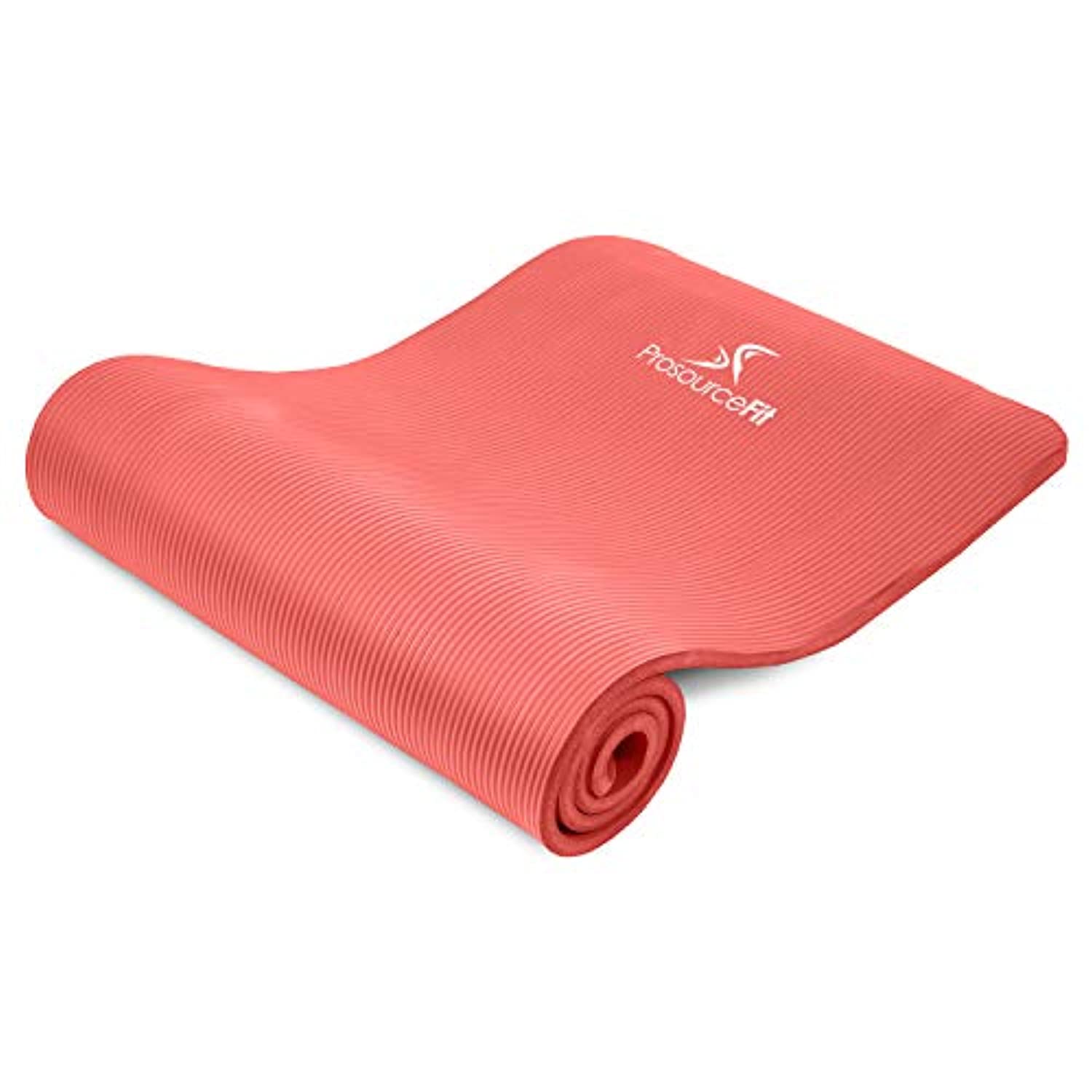 ProsourceFit Esterilla extra gruesa para yoga y pilates ½ o 1 pulgada,  71x24 pulgadas de largo con espuma cómoda y correa de transporte