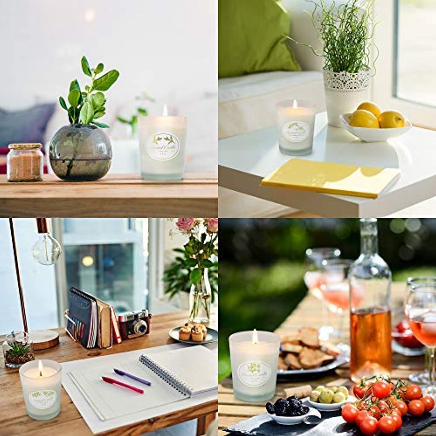 Velas románticas de cera de soja, velas de aromaterapia para dormitorio,  cocina, decoración del hogar, regalos