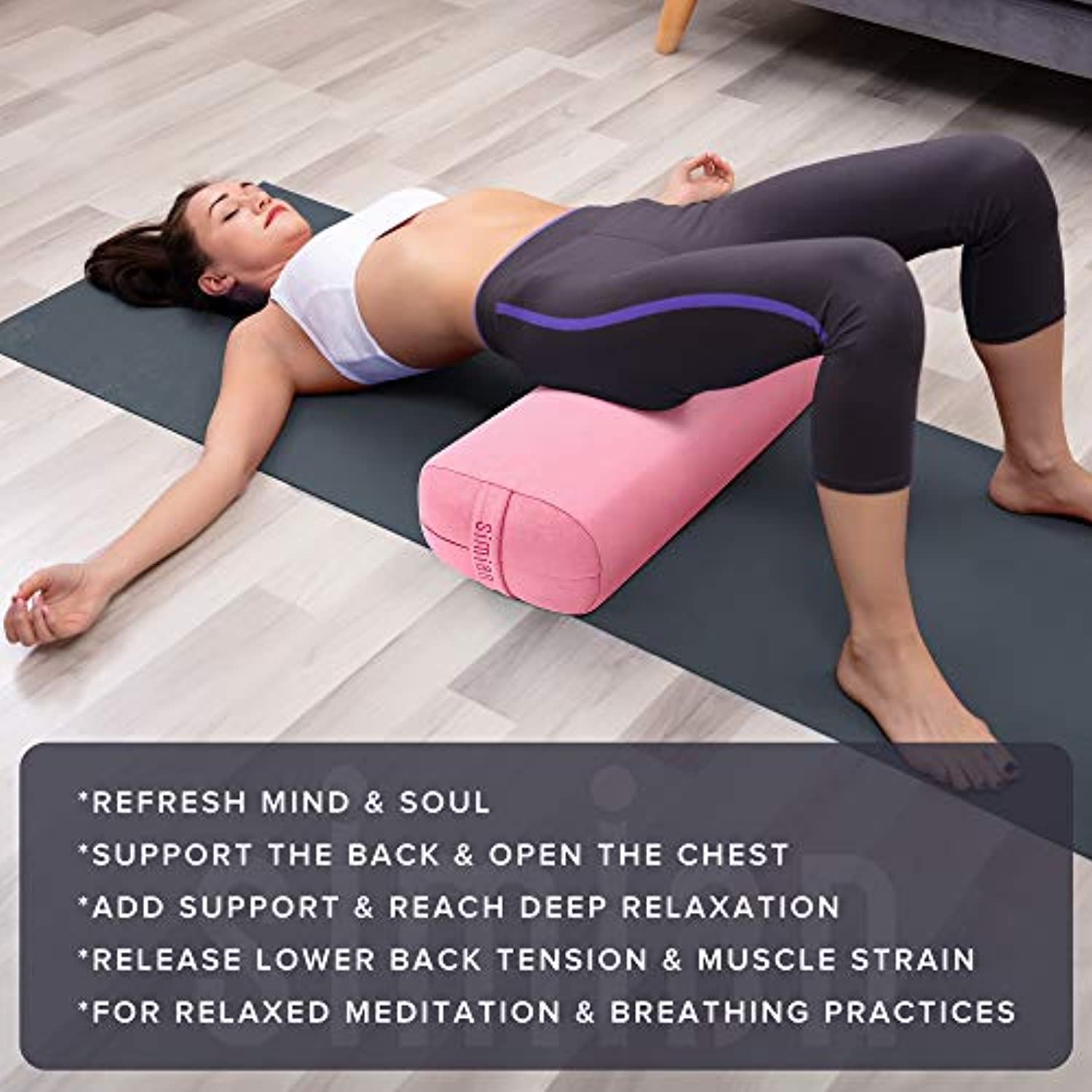  Sol Living Cojín de yoga de algodón para meditación, accesorios  de meditación para yoga restaurativo, almohada cilíndrica de yoga, almohada  de cuerpo firme, almohada para piernas, funda extraíble : Deportes y