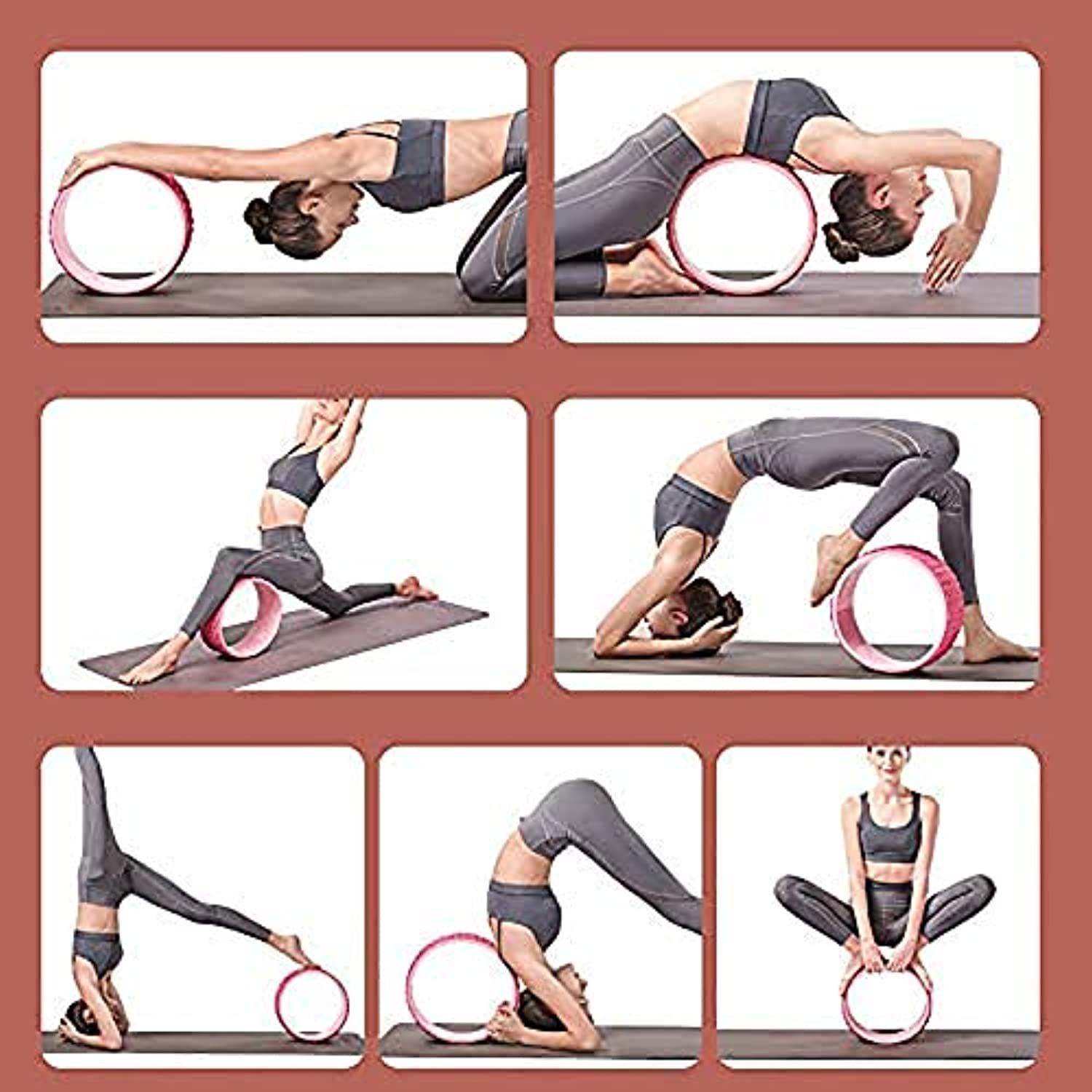 Rueda de yoga: la rueda de apoyo de yoga más fuerte y cómoda para posturas  de yoga, rodillo perfecto para estirar, aumentar la flexibilidad y mejorar  la flexión hacia atrás Vhermosa 2036122-2
