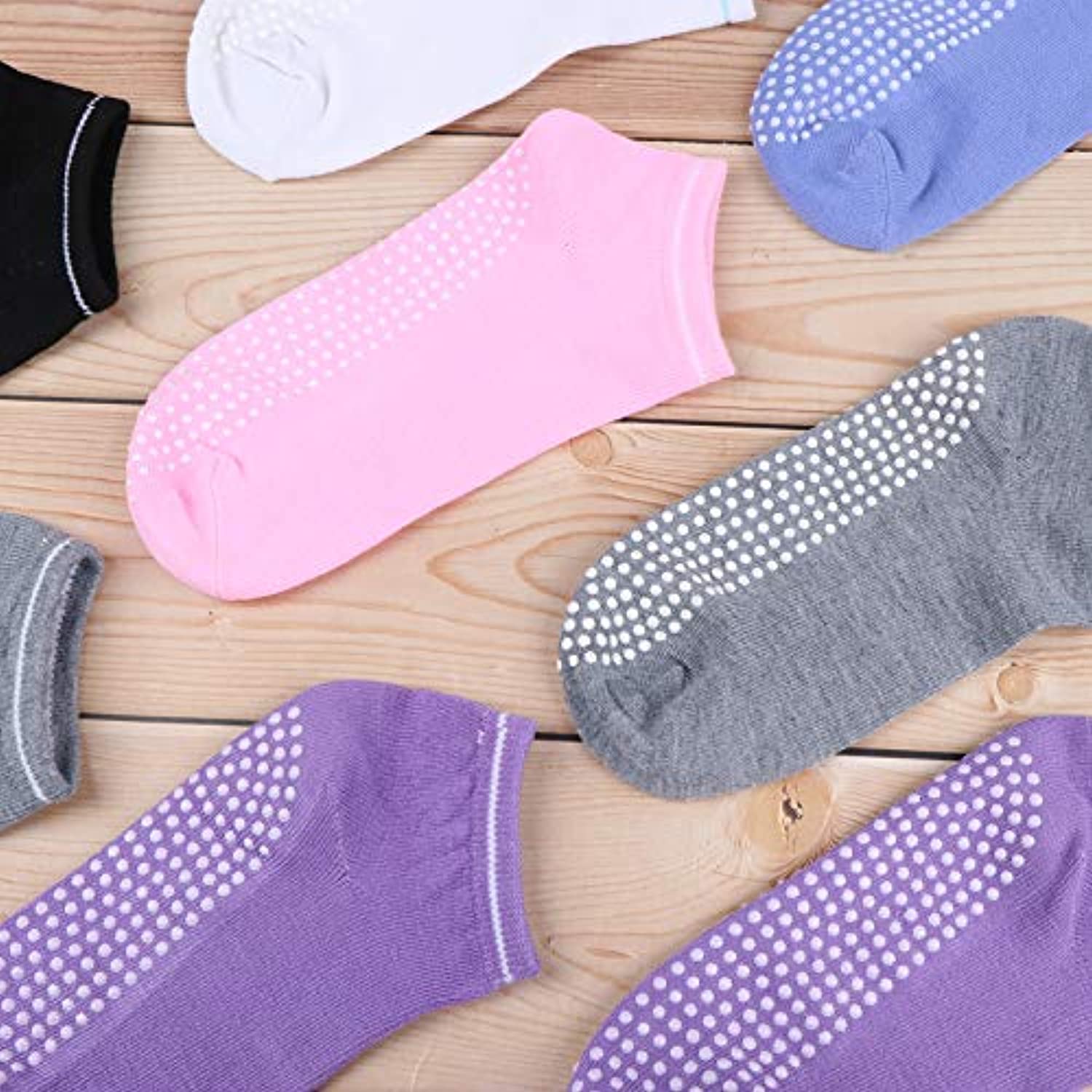 Calcetines de yoga para mujer antideslizante con correas para