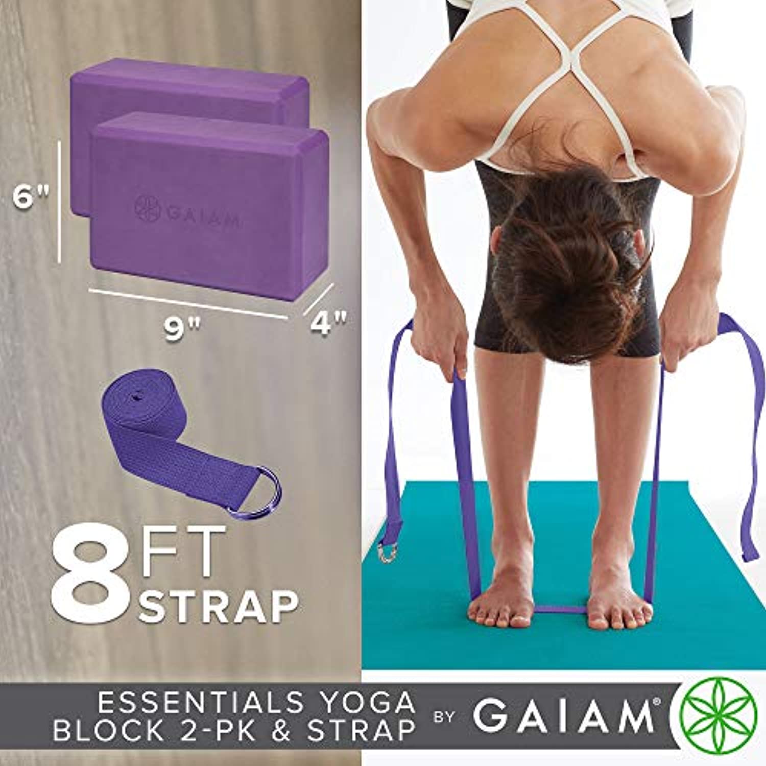  Gaiam Essentials Bloque de yoga (juego de 2) – Bloques de  espuma de apoyo – Superficie suave antideslizante para yoga, pilates,  meditación – Bordes biselados de fácil agarre – Ayuda con