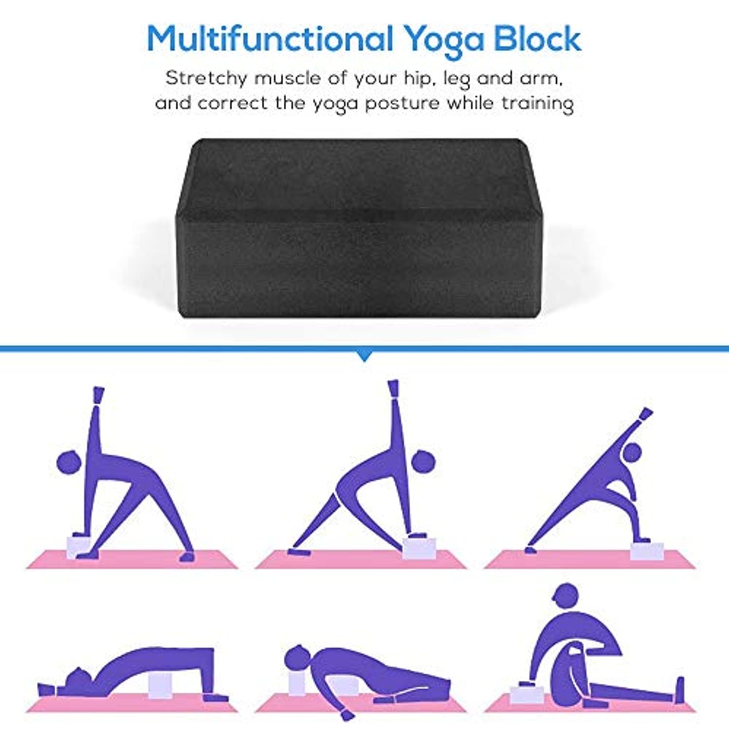 Bloques de yoga de espuma EVA, bloques de apoyo para yoga, bloques de  gimnasia, suaves, antideslizantes, bloques de danza ligeros para estirar
