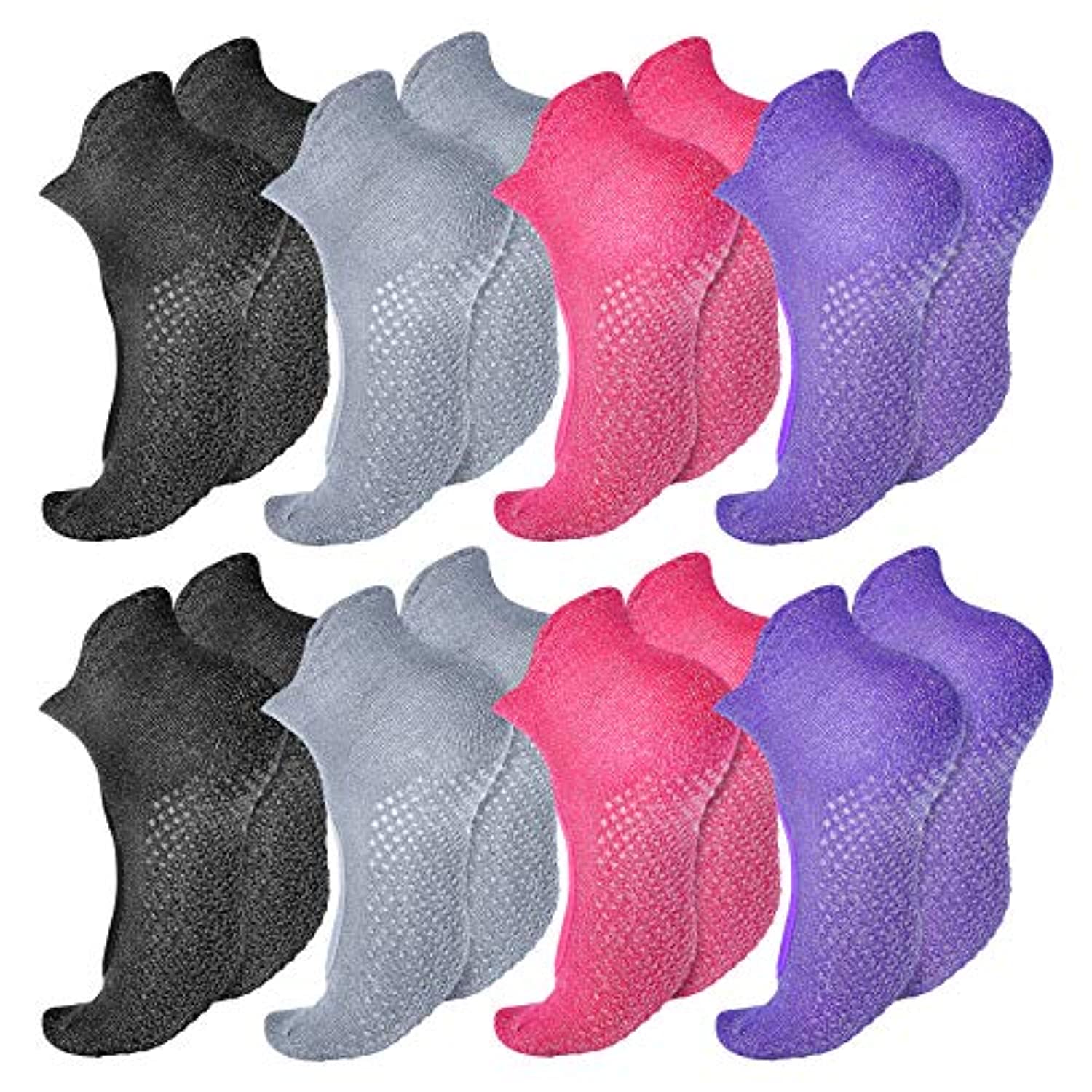 8 pares de calcetines antideslizantes para yoga, pilates, barra, hogar para  mujeres