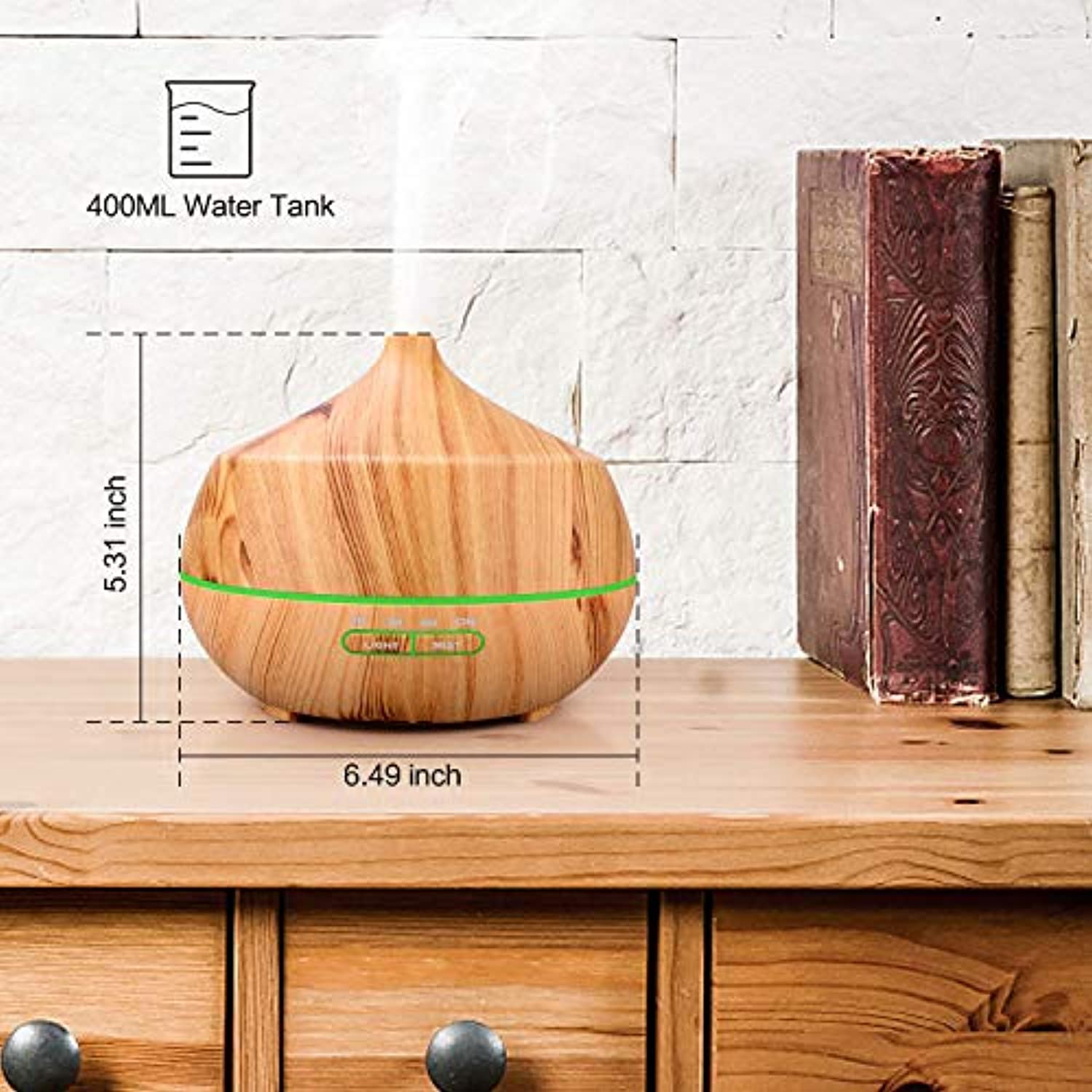 Difusor de grano de madera - Difusor de granos de aceite esencial de  aromaterapia | Altavoz Bluetooth, reloj y modo de apagado automático 