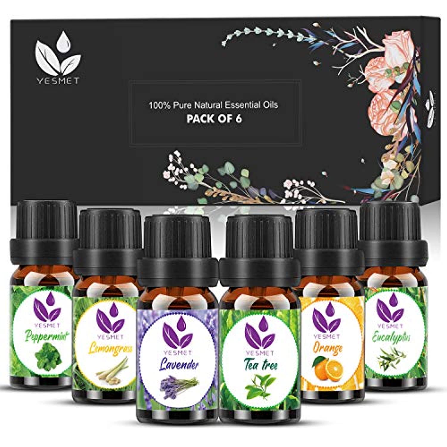 Essential Oils Set for Diffuser YESMET 100% Pure Natural and Therapeut –