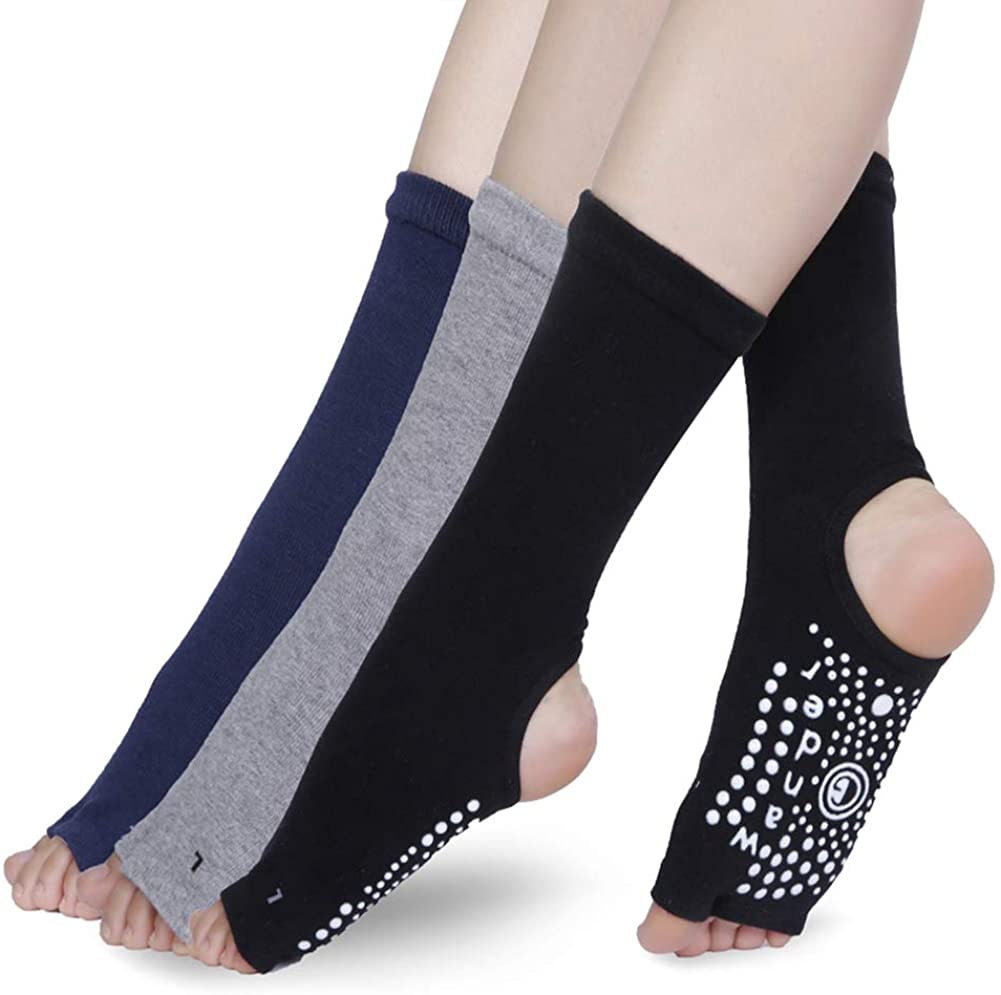 Calcetines de sin dedos para mujer, antideslizantes, pilates – Yoyogui.com