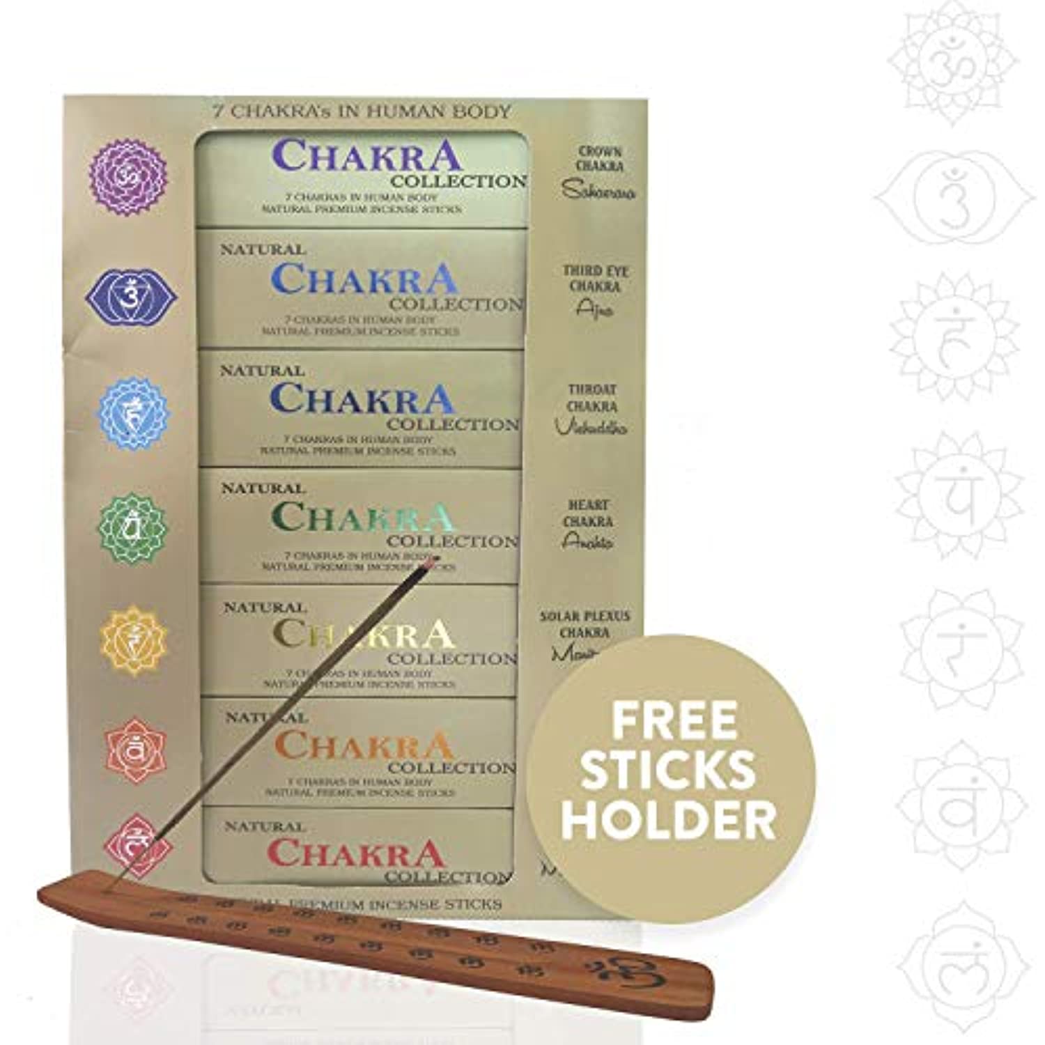 Hem 7 varillas de incienso de chakras Agarbatti Masala de calidad  enrolladas a mano en la India para curación, meditación, yoga, relajación,  oración