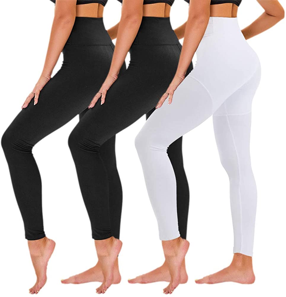 TNNZEET - Paquete de 3 leggings de cintura alta para mujer