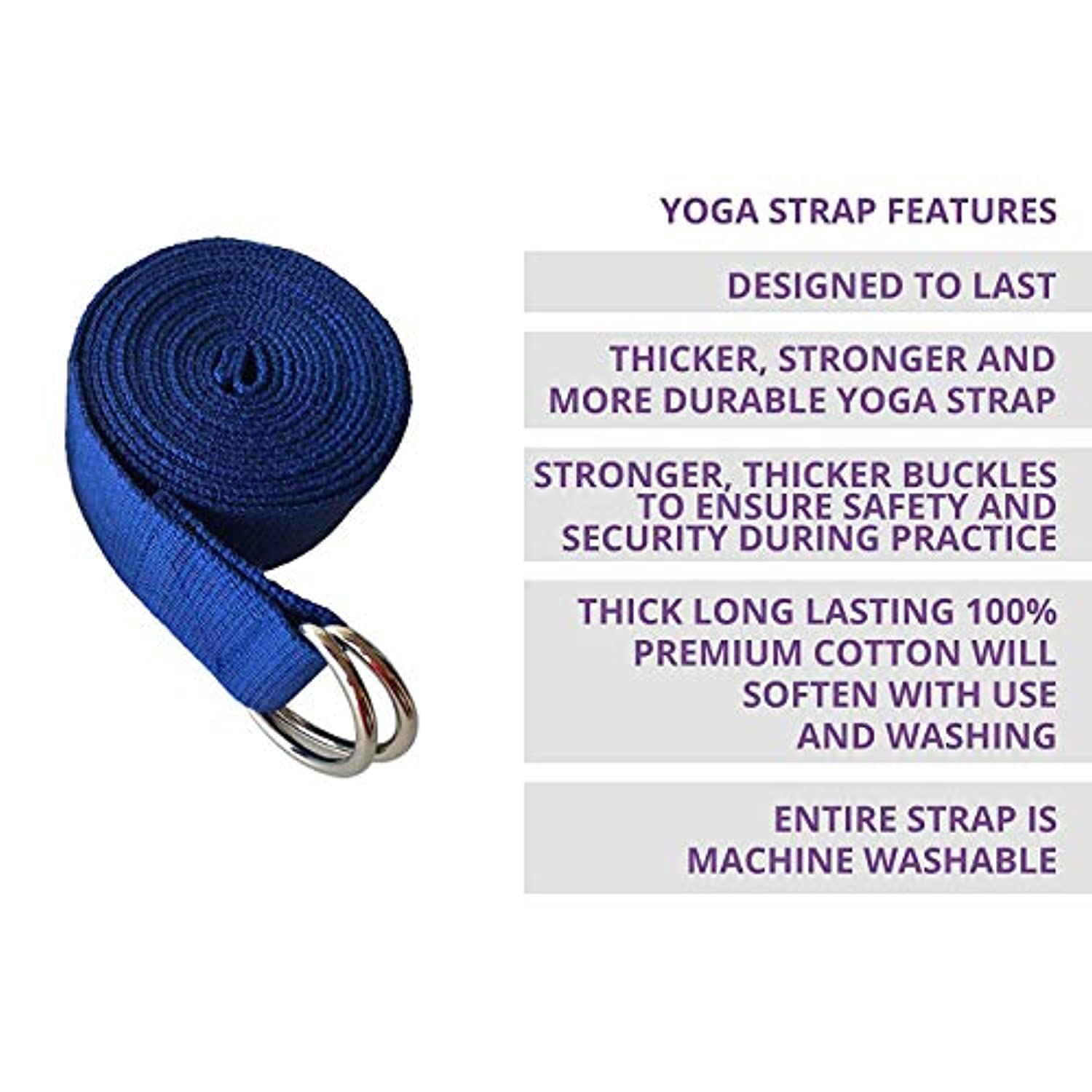 ProSource Metal D-Ring Yoga Strap, Pink