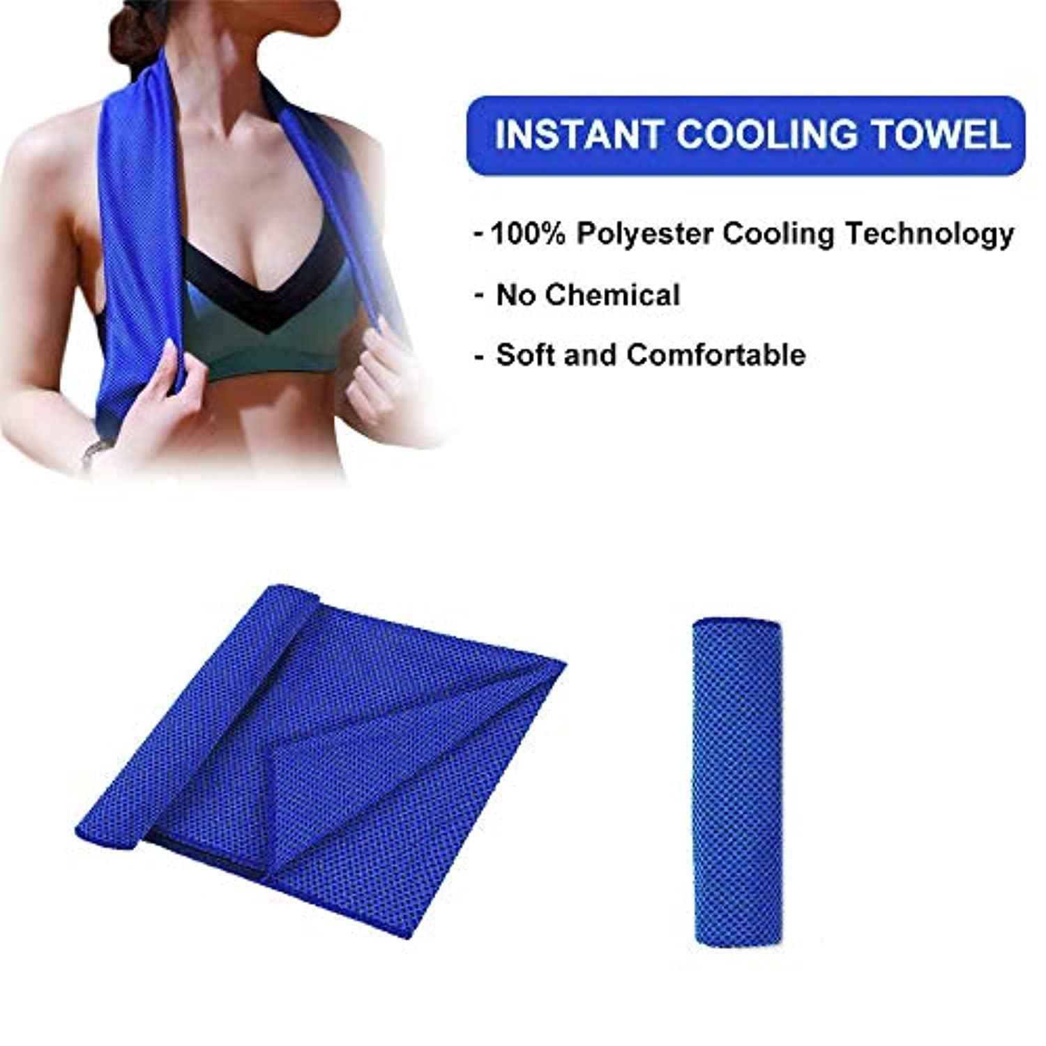 Toalla de enfriamiento (39.8 x 11.8 in) toalla de microfibra toalla de –
