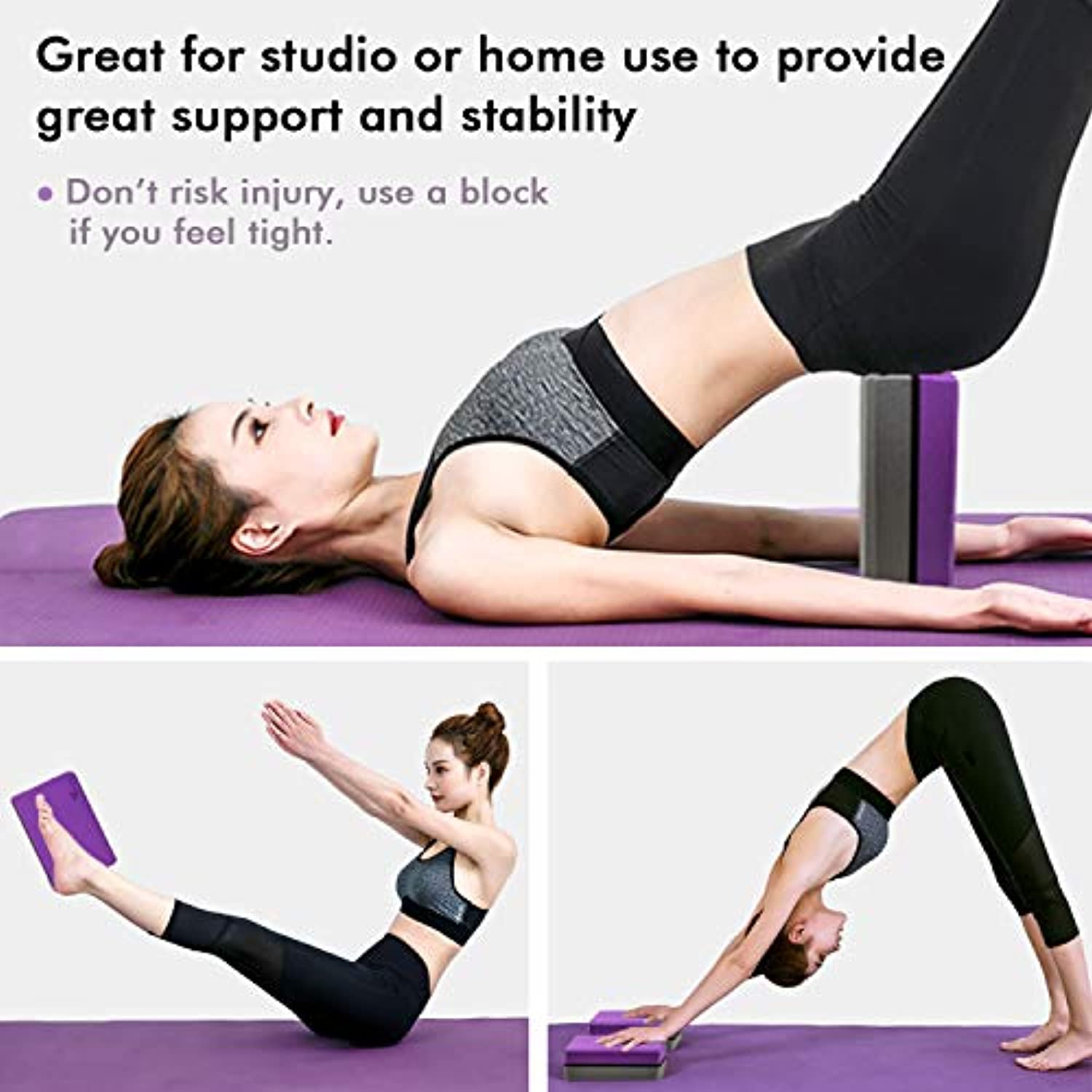 Bloques de yoga GymWer 2 unidades, bloques de espuma EVA de alta densi –