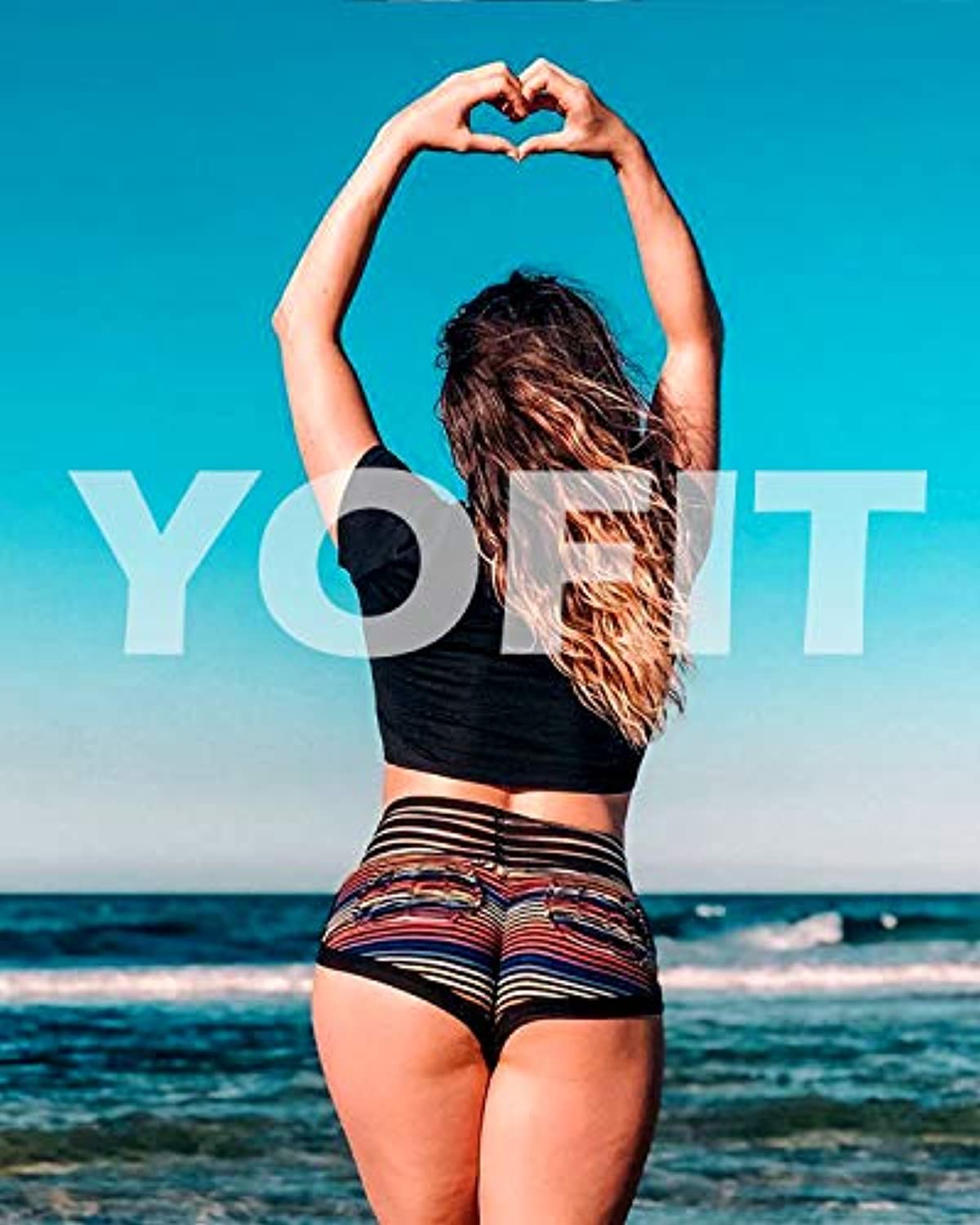YOFIT - Shorts atractivos de yoga para mujer, sexy, para levantamiento –