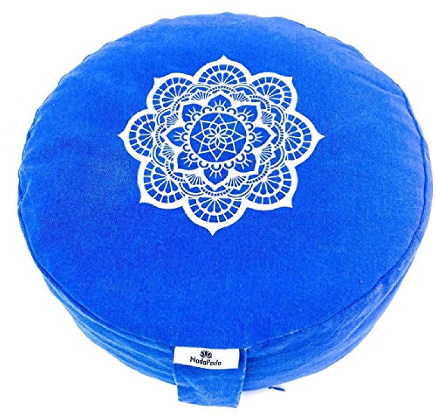 Cojín de meditación con estampado de flores azul Rita