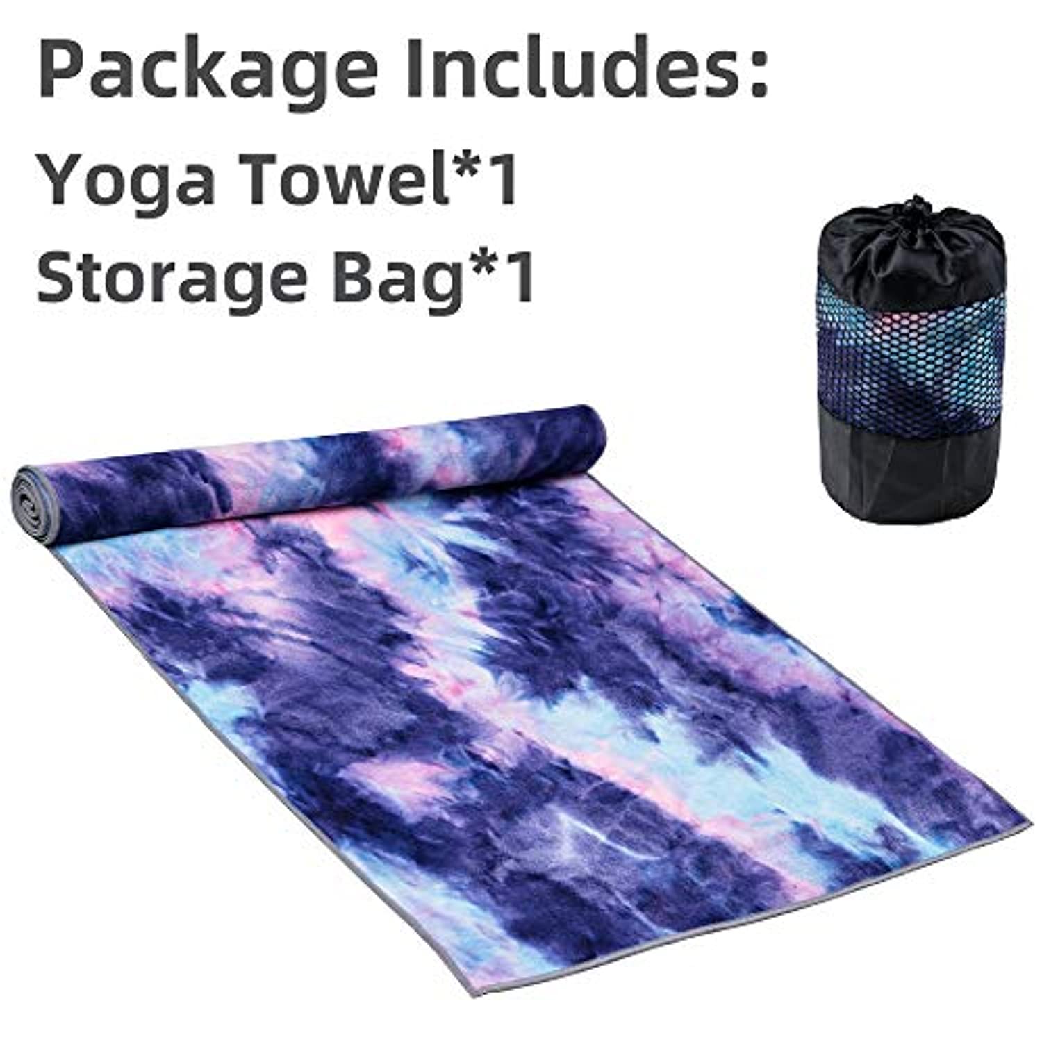 Comprar Toalla de Yoga, esterilla de microfibra para Yoga, toalla con  puntos de agarre, absorbente de sudor, antideslizante para Yoga caliente,  Pilates y entrenamiento, 72x 25 pulgadas