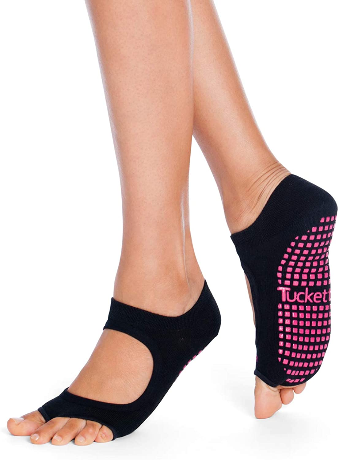 Calcetines antideslizantes de yoga pilates para mujer, calcetines  antideslizantes de agarre para mujeres adultas con correa adhesiva de EE.  UU. 5-9
