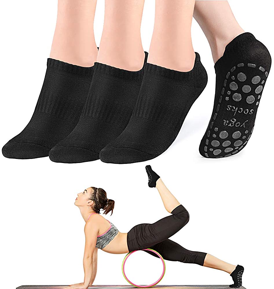 SMILESLIM - Calcetines de yoga antideslizantes para adultos, hombres y  mujeres, ideales para yoga, pilates, barra, cama elástica, calcetines