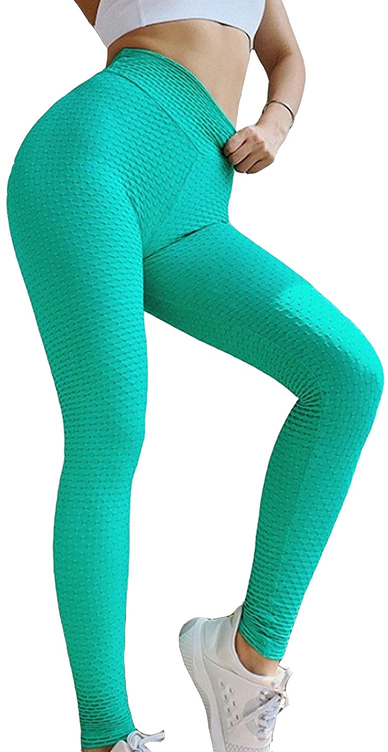 Leggings de yoga de cintura alta para mujer, con control de abdomen,  elásticos, pantalones de entrenamiento para correr, pantalones atléticos