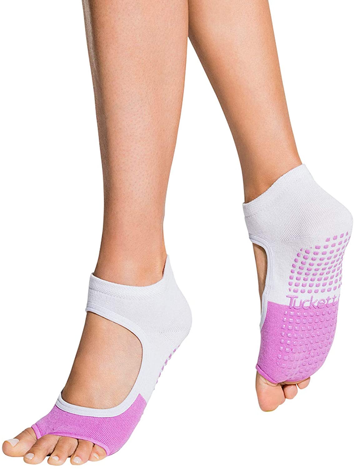 Calcetines de yoga para mujer, 5 pares de calcetines antideslizantes de  agarre pegajoso, ideales para pilates, barras, danza de ballet