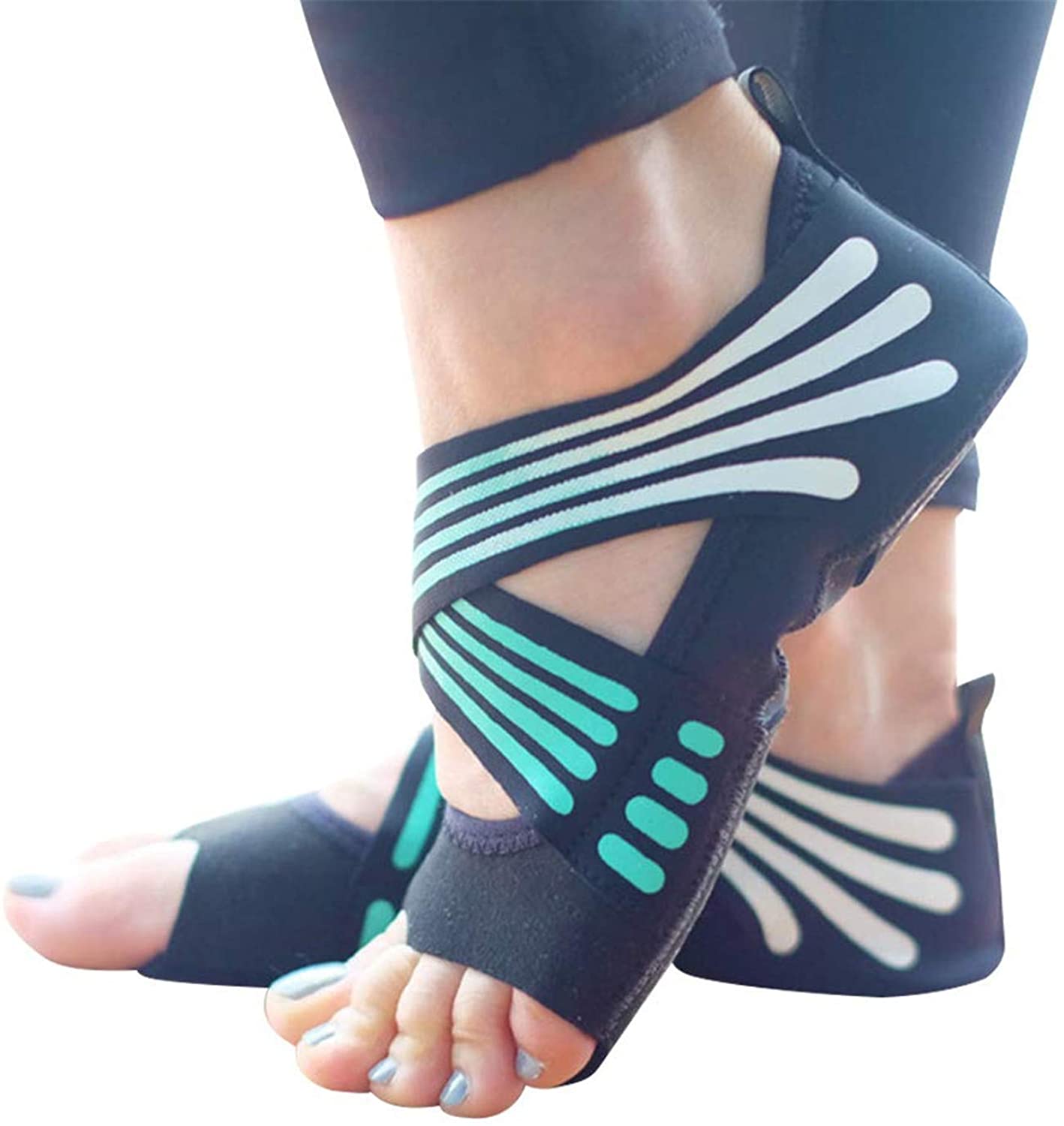 Calcetines de yoga antideslizantes con agarre, sin dedos de los pies, para  pilates, barras, ballet, bikram entrenamiento calcetines con agarres