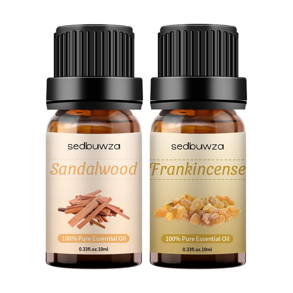 Sedbuwza Juego de aceites esenciales de sándalo Vetiver de grado terapéutico, 100% puro, orgánicos, aceites de regalo para difusor de piel y cuidado