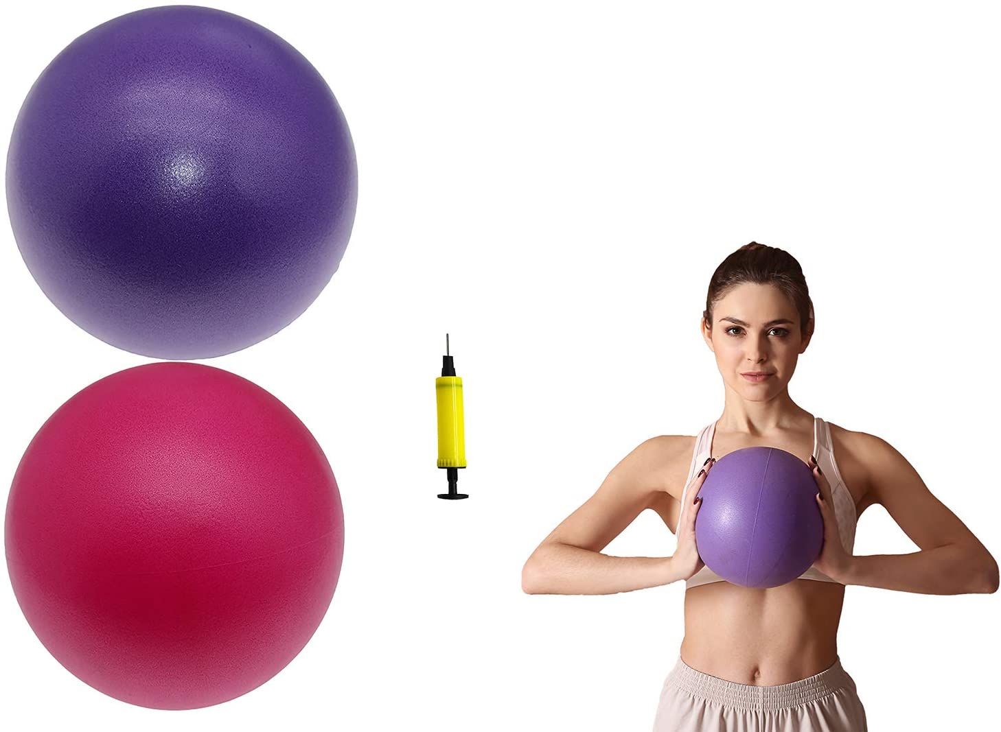 Mini pelota de ejercicio para Pilates, pelota de Yoga antipresión a prueba  de explosiones, dobladora pequeña
