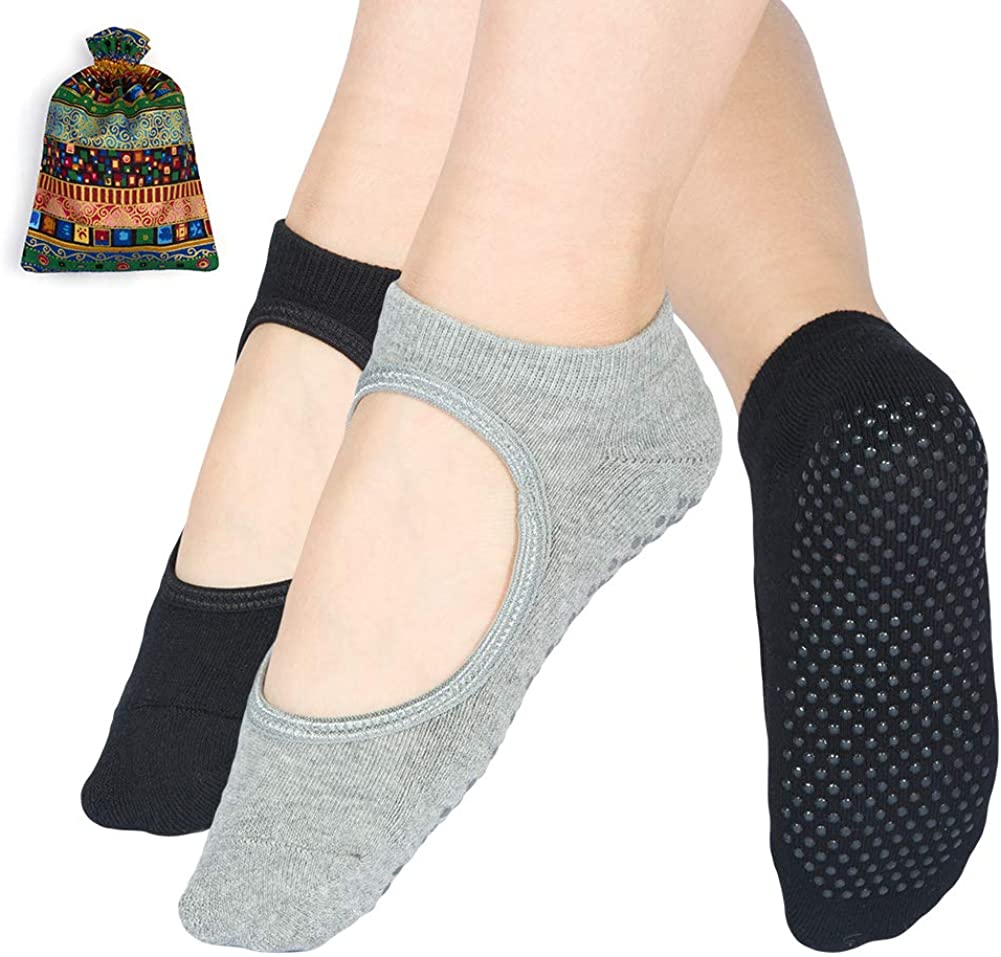 4 pares de calcetines de yoga para mujer, calcetines de pilates, calcetines  antideslizantes para pilates, ballet, entrenamiento descalzo XianweiShao  8390606006486
