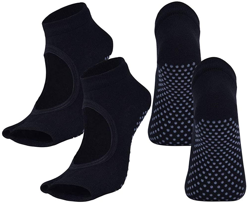 AIBEARTY 1 par de calcetines separadores de cinco dedos para yoga, deporte,  gimnasio, calcetines de masaje de alineación de pies, para evitar
